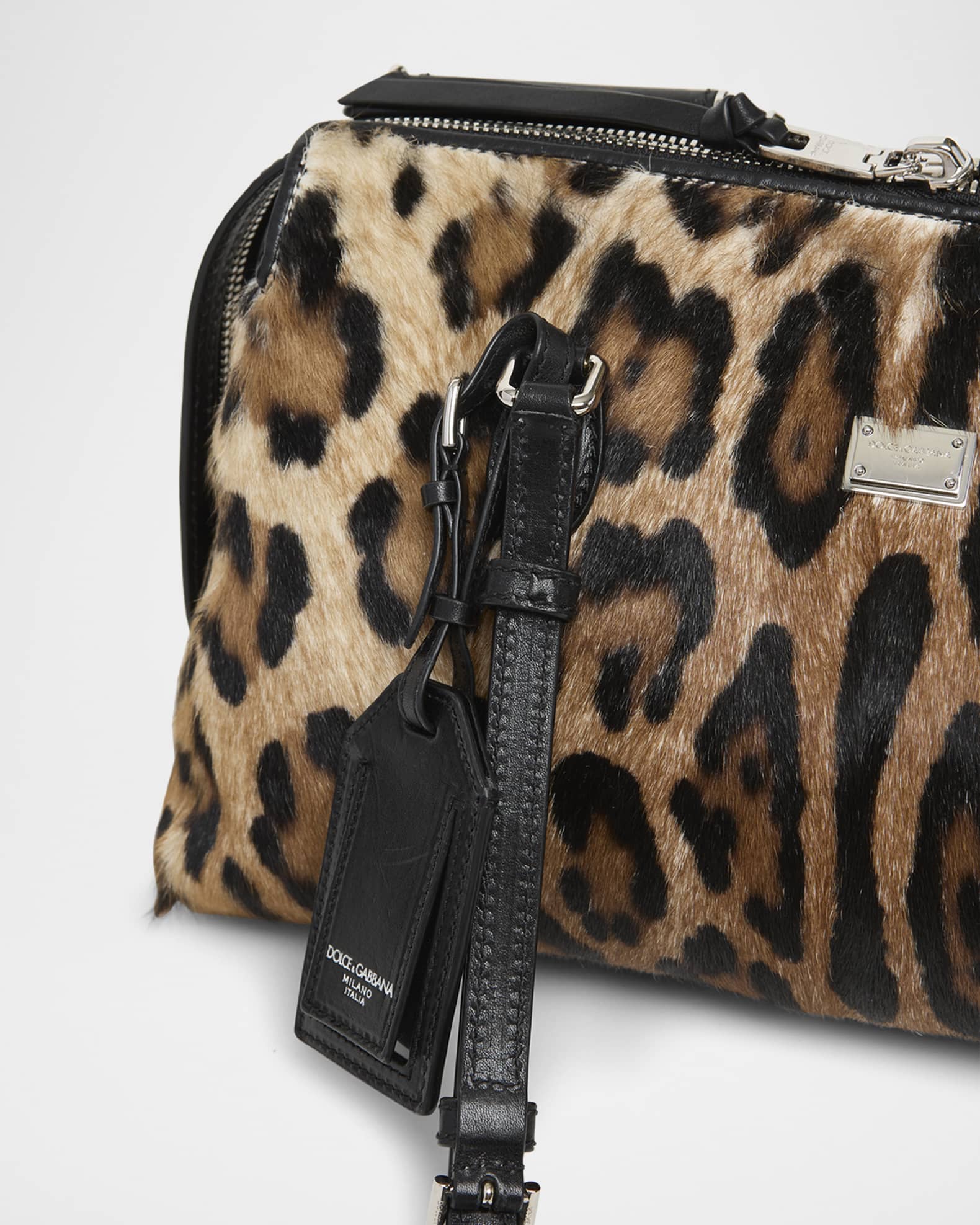 Dolce&Gabbana Vittoria Cheetah-Print Pony Hair Shoulder Bag