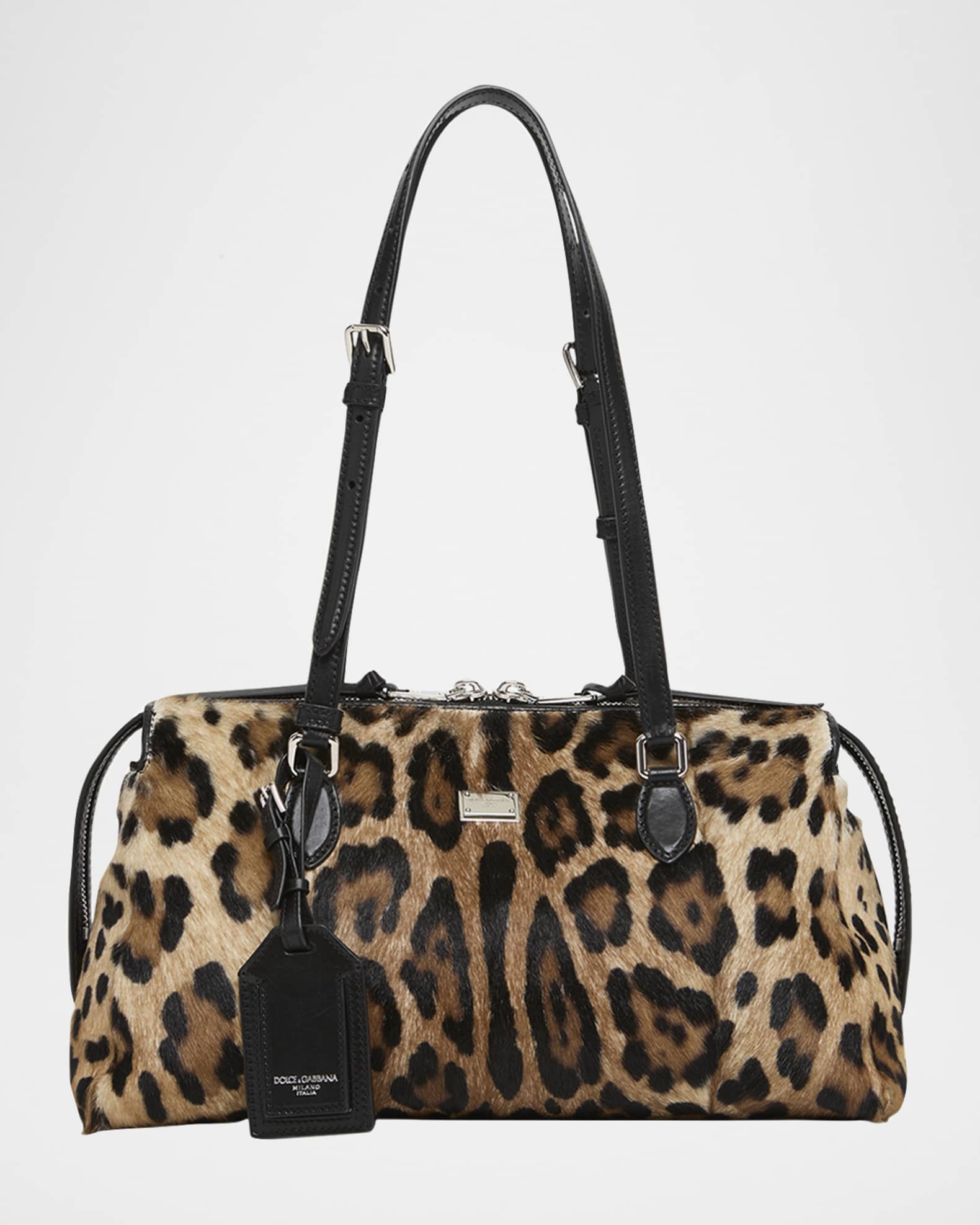 Dolce&Gabbana Vittoria Cheetah-Print Pony Hair Shoulder Bag