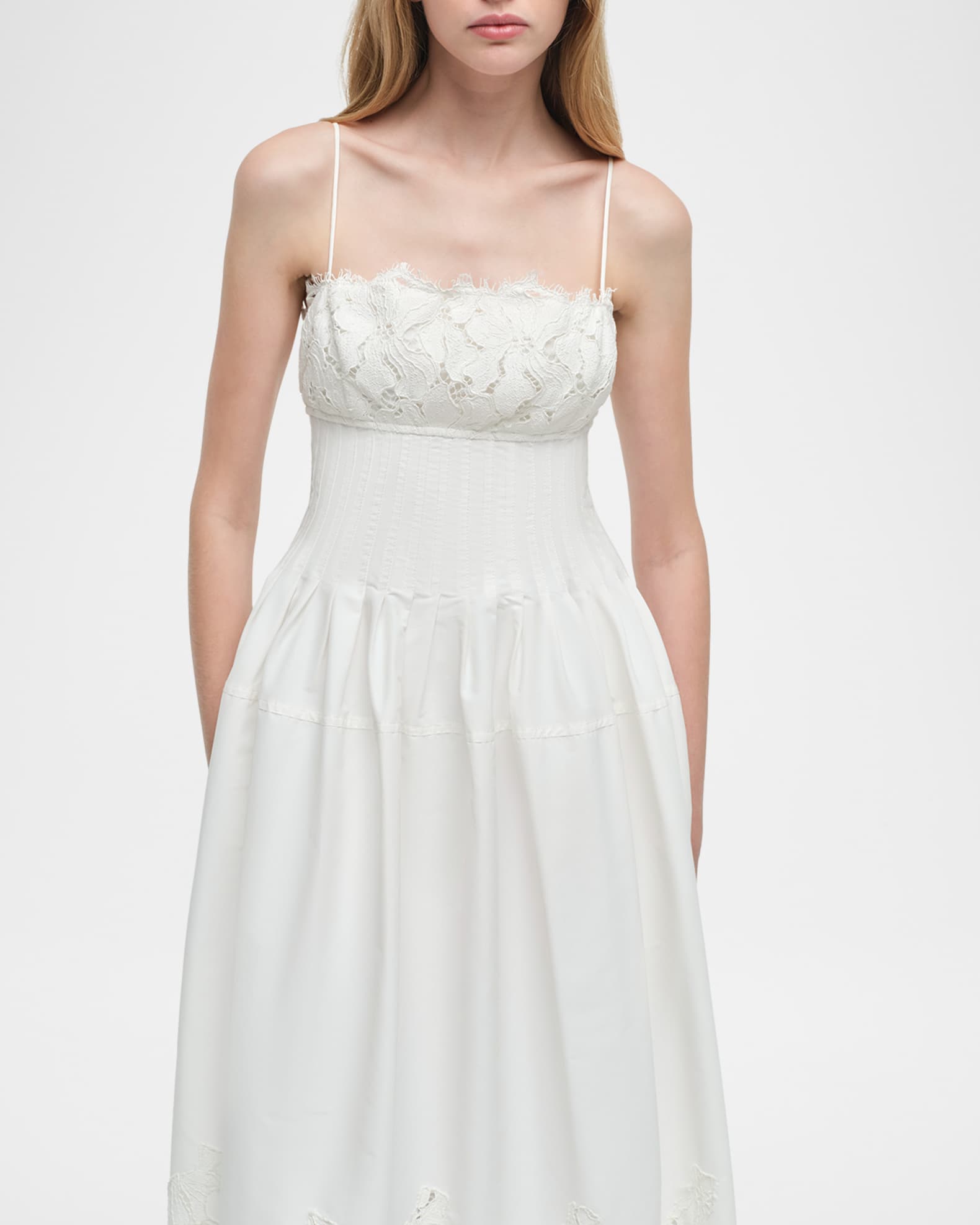 knee length dresses for ladies Imogen Lace Bustier Midi Dress  SIMKHAI