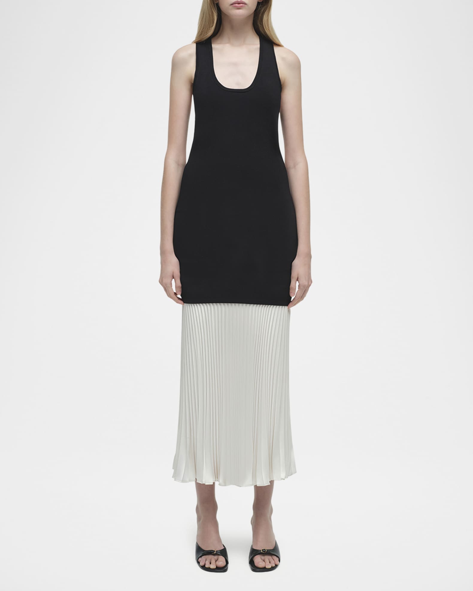 Zaden Sleeveless Combo Midi Dress 1