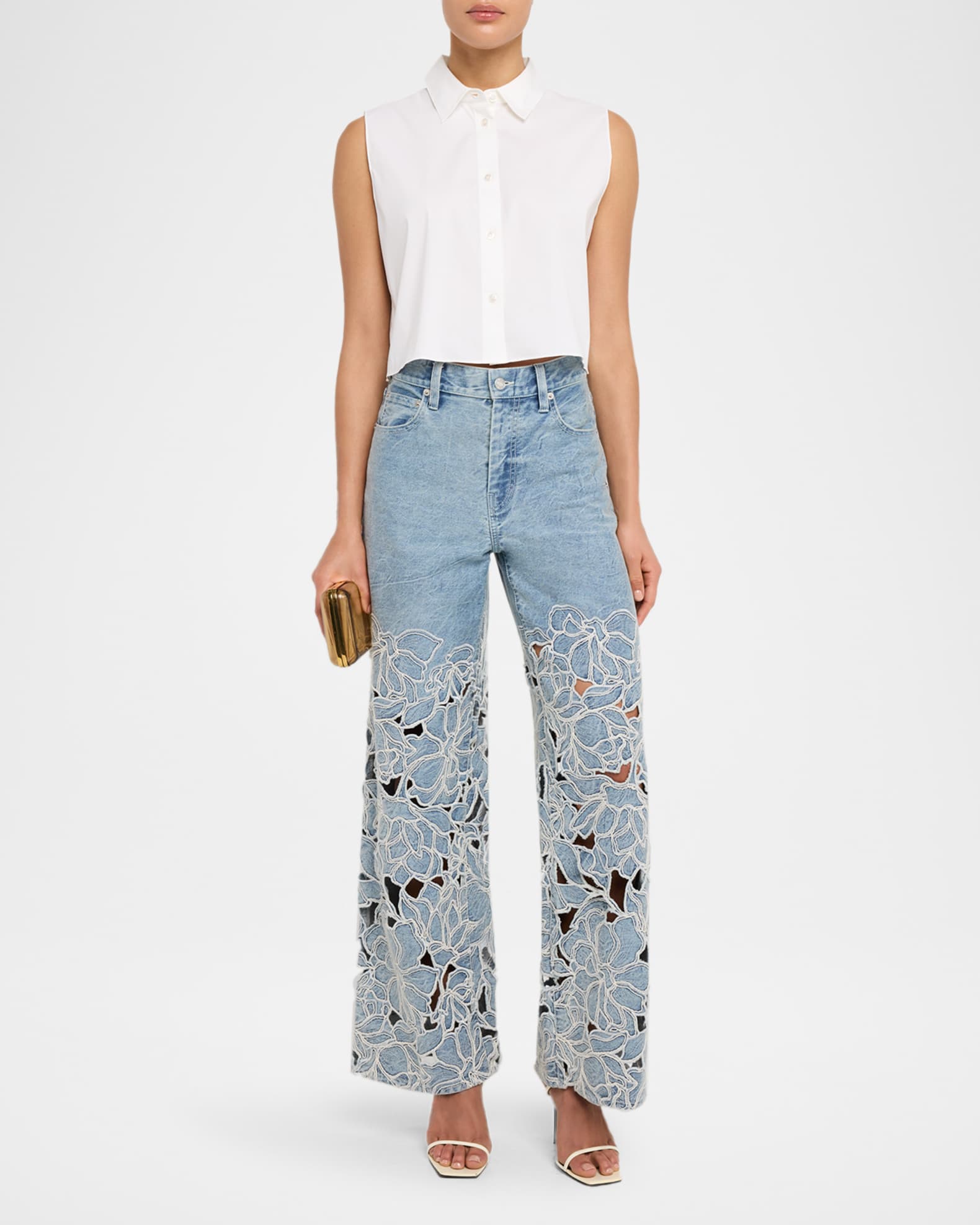 Betty Floral Embroidered Straight-Leg Jeans 1