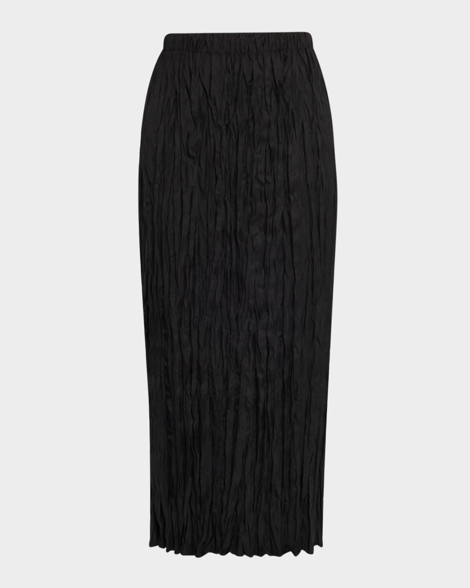 Crinkled Straight Midi Skirt 0