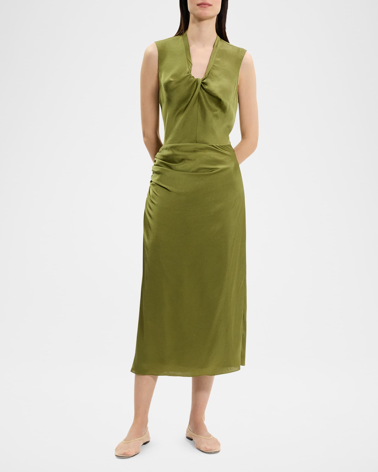 スカート Theory Draped Midi Skirt With Side Ruching Detail Theory Draped Midi Skirt | Blue | FARFETCH