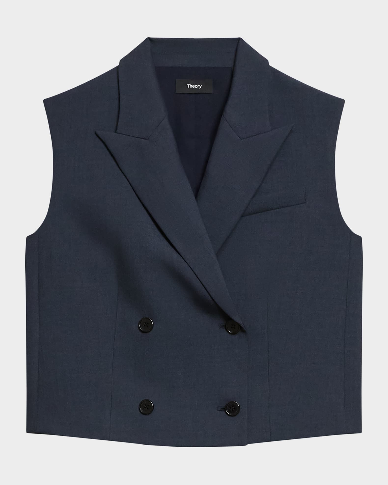 ベスト・ジレ Theory FW25 Double-breasted vest (P0605101 U86) City Twill Double-Breasted Vest | Theory