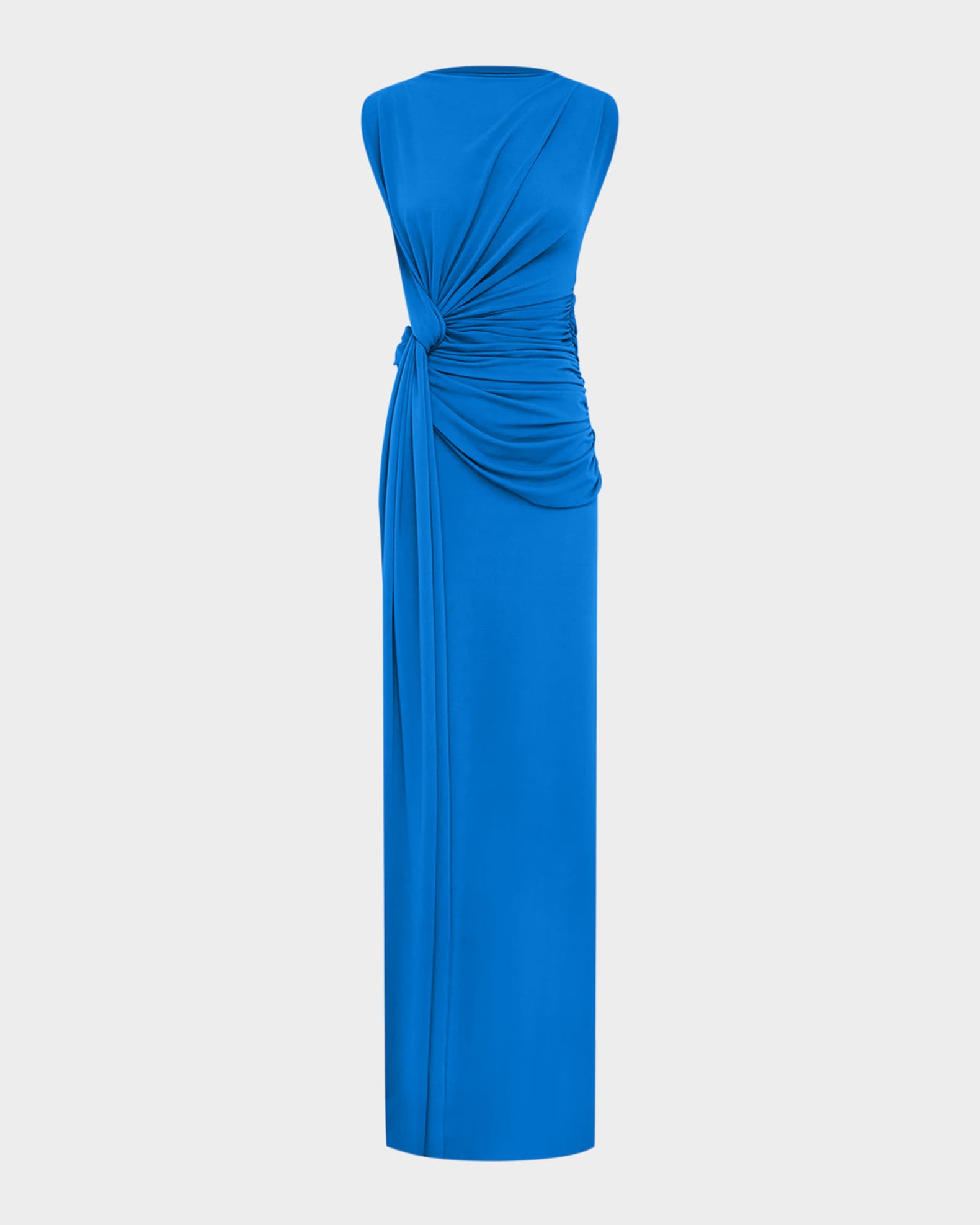 Alex Perry Sleeveless Twist Ruched Crepe Jersey Gown