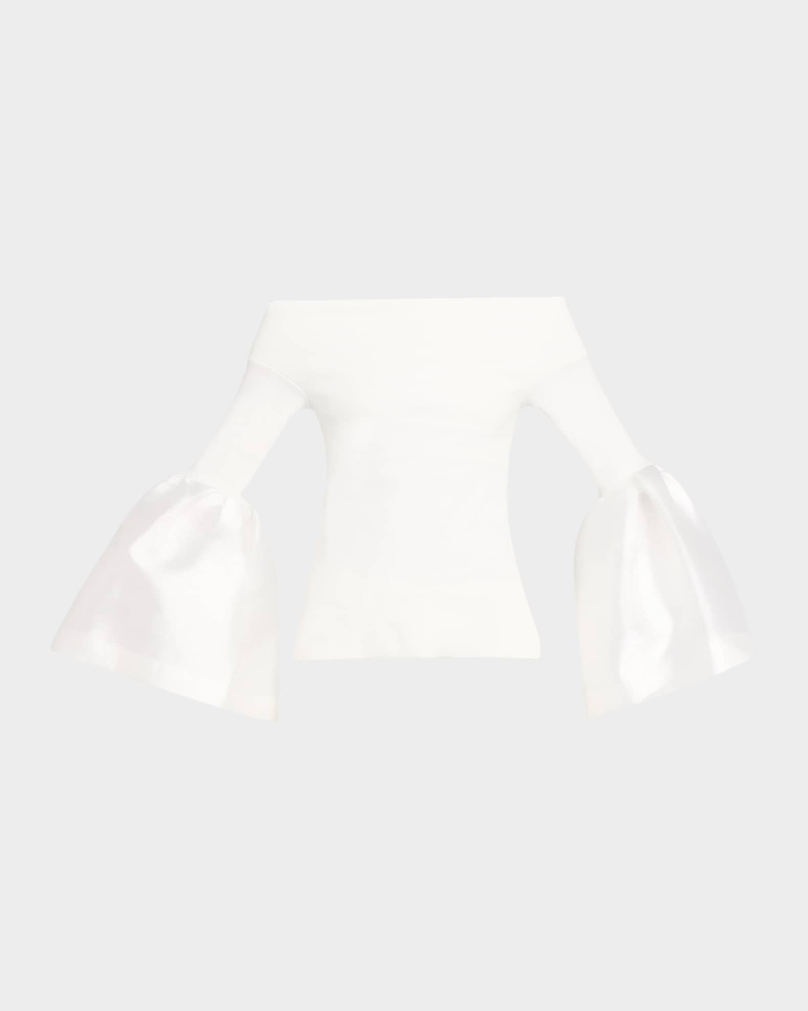 Off-The-Shoulder Puffed Mikado Top  0