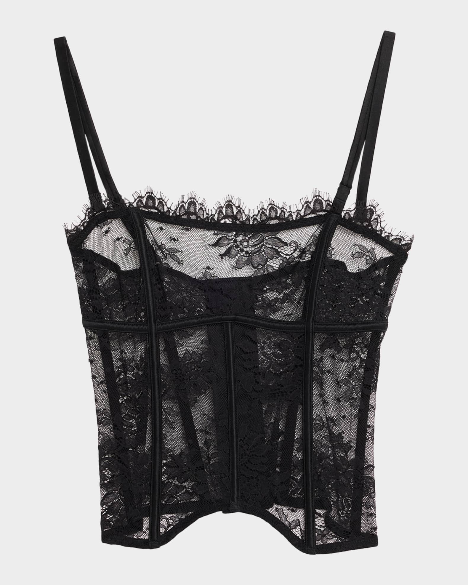 Jolie Strapless Scalloped Lace Bustier 0