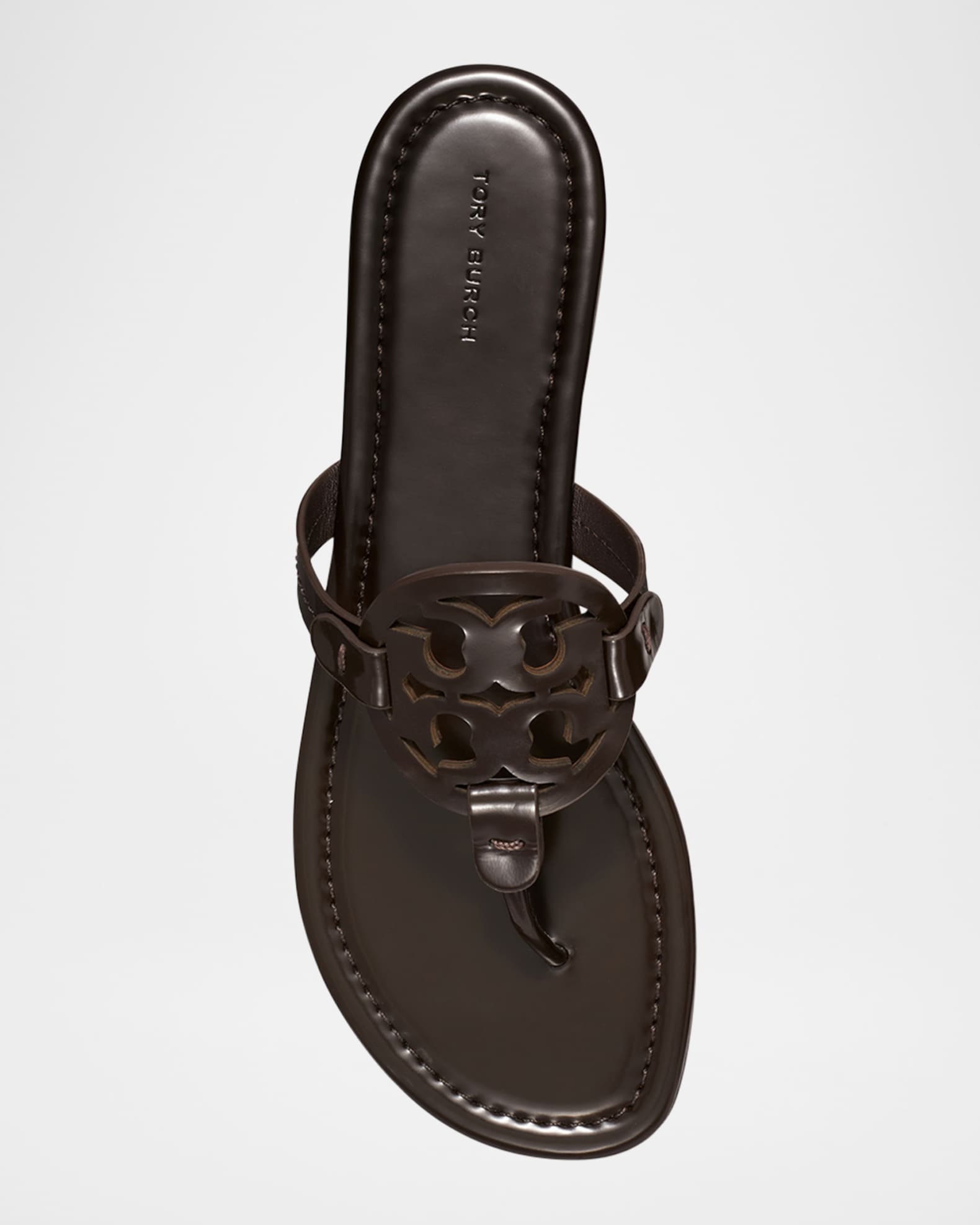 miller leather logo sandals