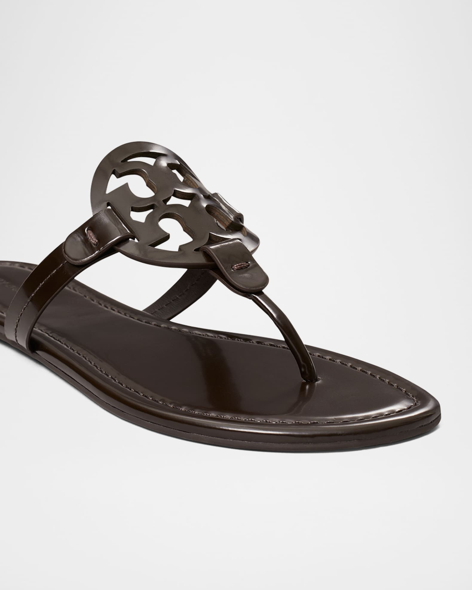 miller leather logo sandals
