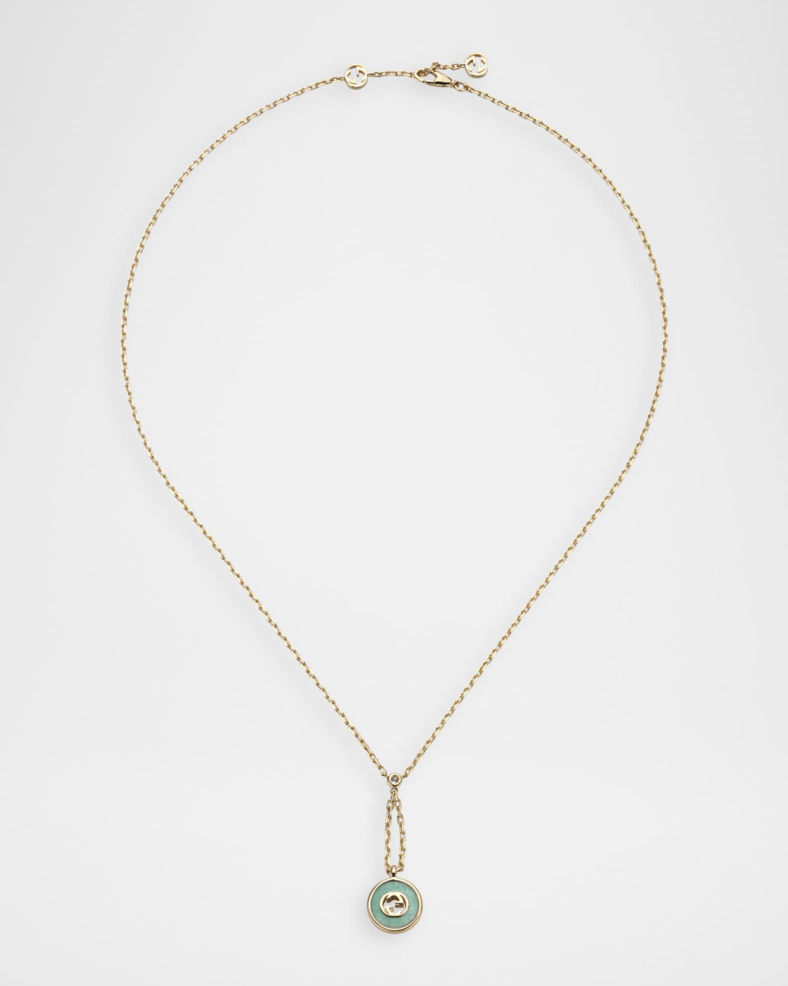 Gucci Gucci Interlocking 18K Yellow Gold Y Necklace with Diamond