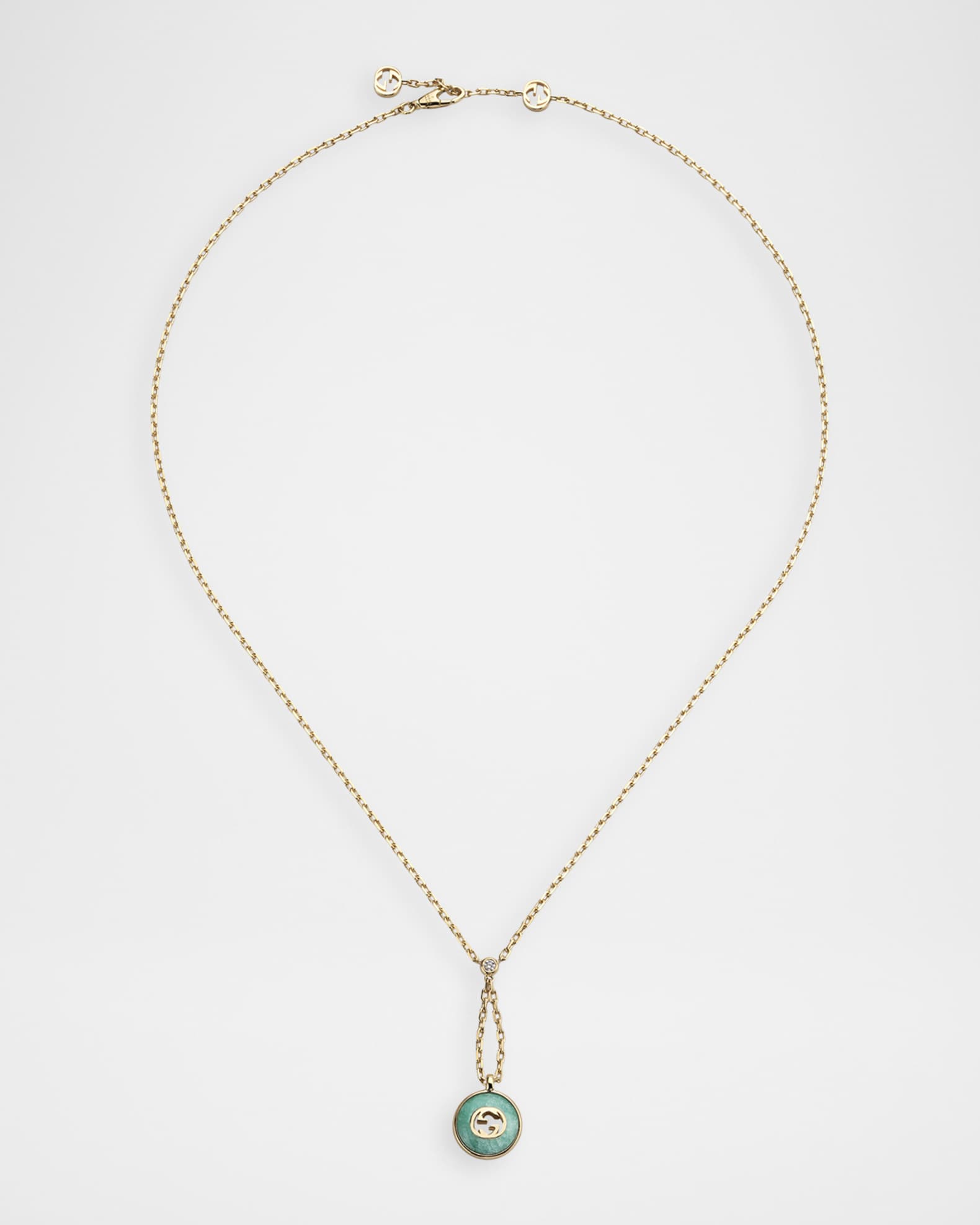 Gucci Gucci Interlocking 18K Yellow Gold Y Necklace with Diamond