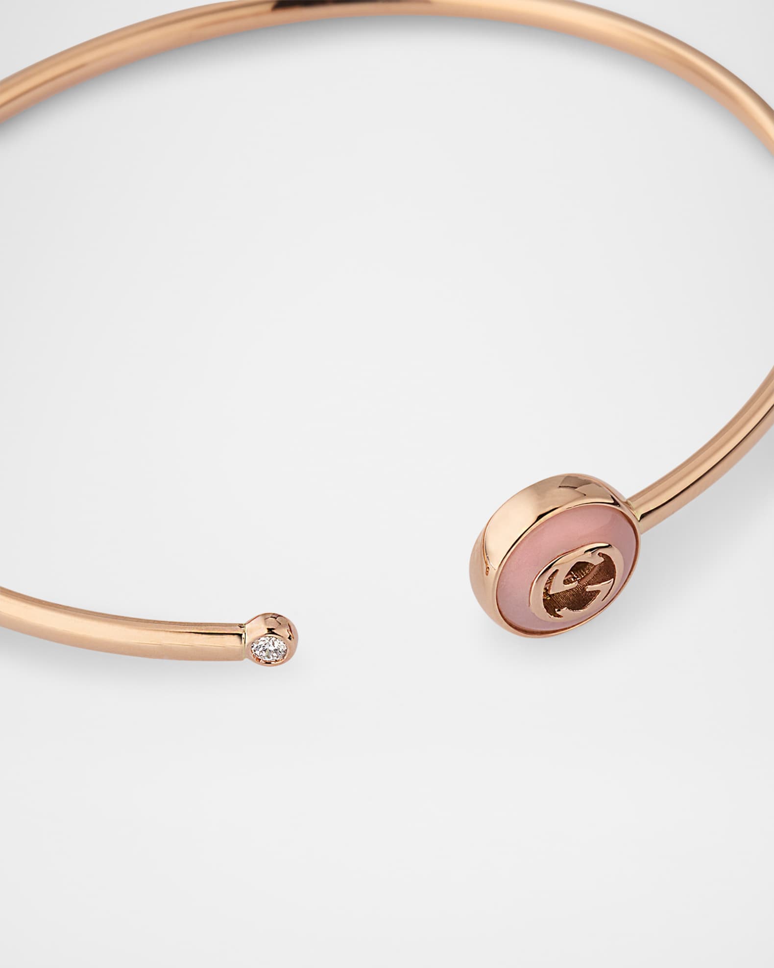 Gucci Gucci Interlocking 18K Pink Gold Flex Bracelet with Diamond