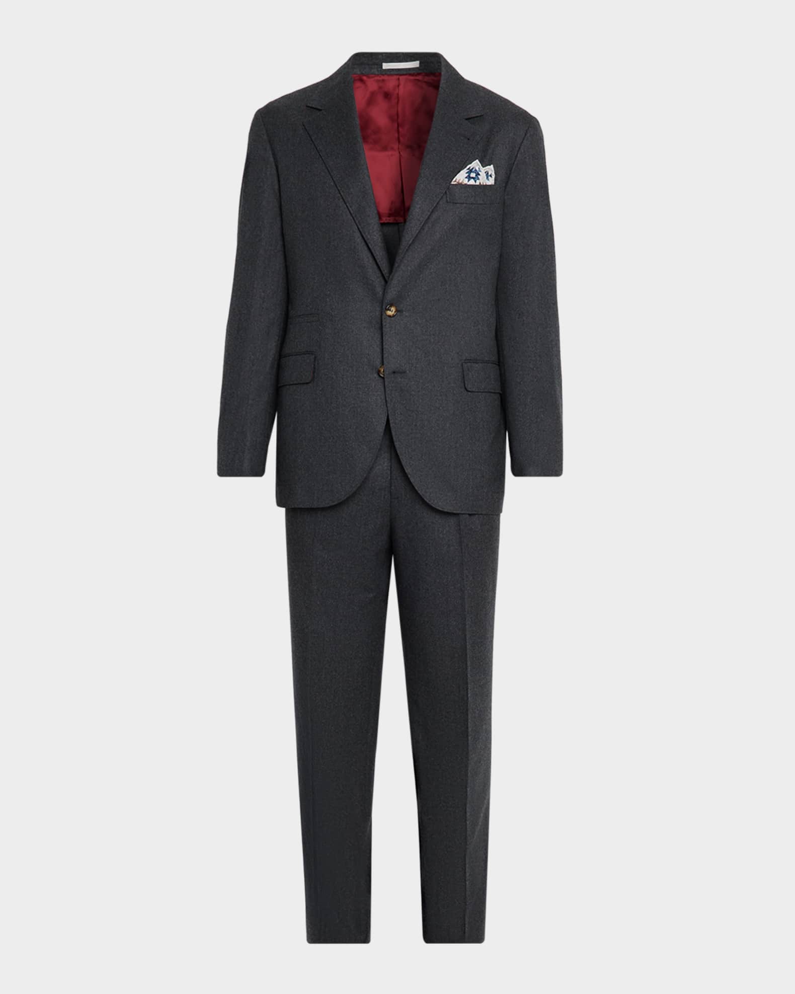 Brunello Cucinelli Men's Wool Flannel Two-Piece Suit | Neiman Marcus