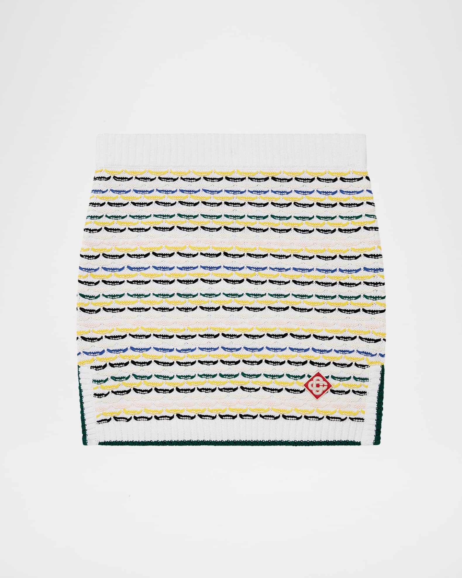 Tuck Stitch Knit Mini Skirt 0