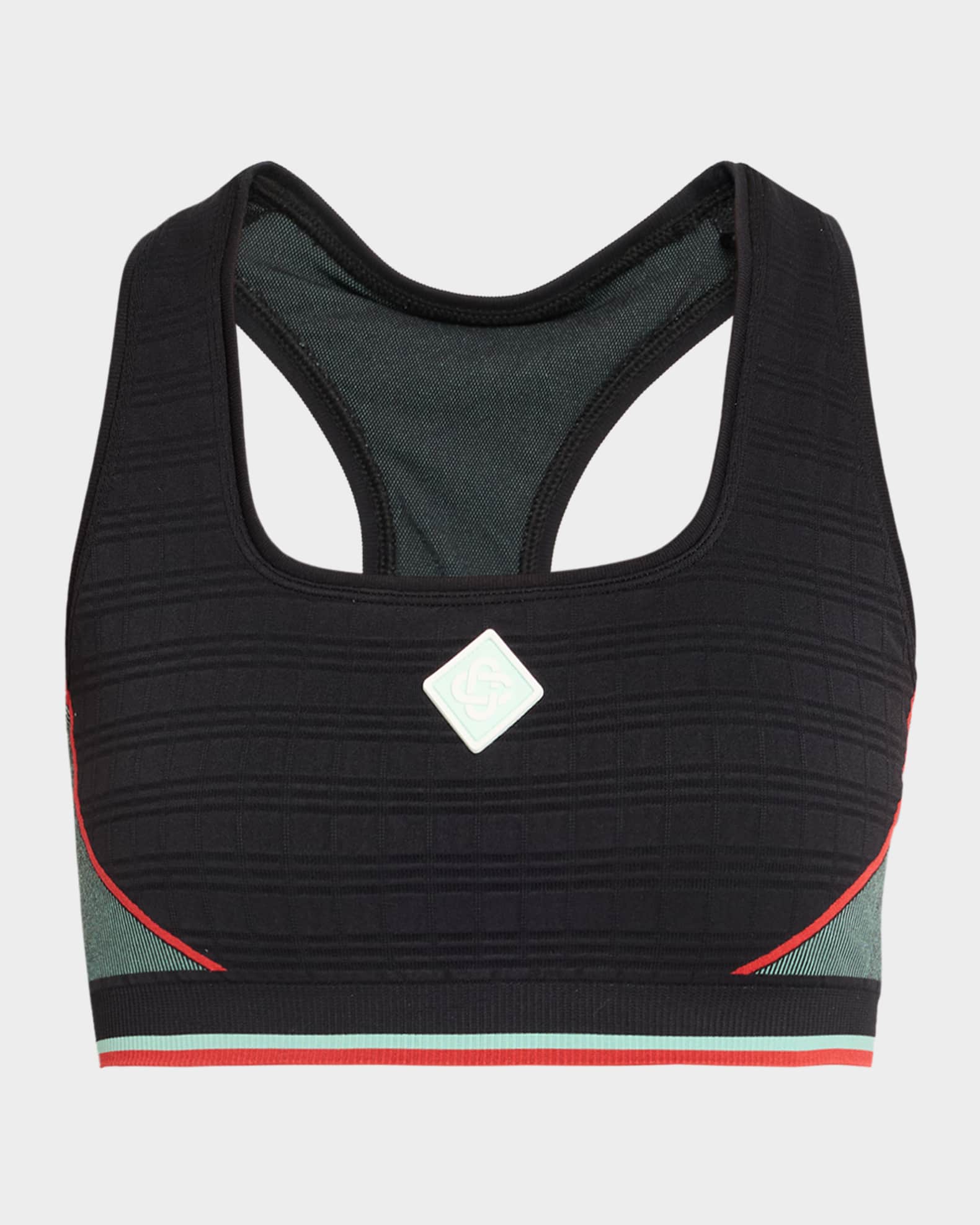 Check Jacquard Seamless Sports Bra 0