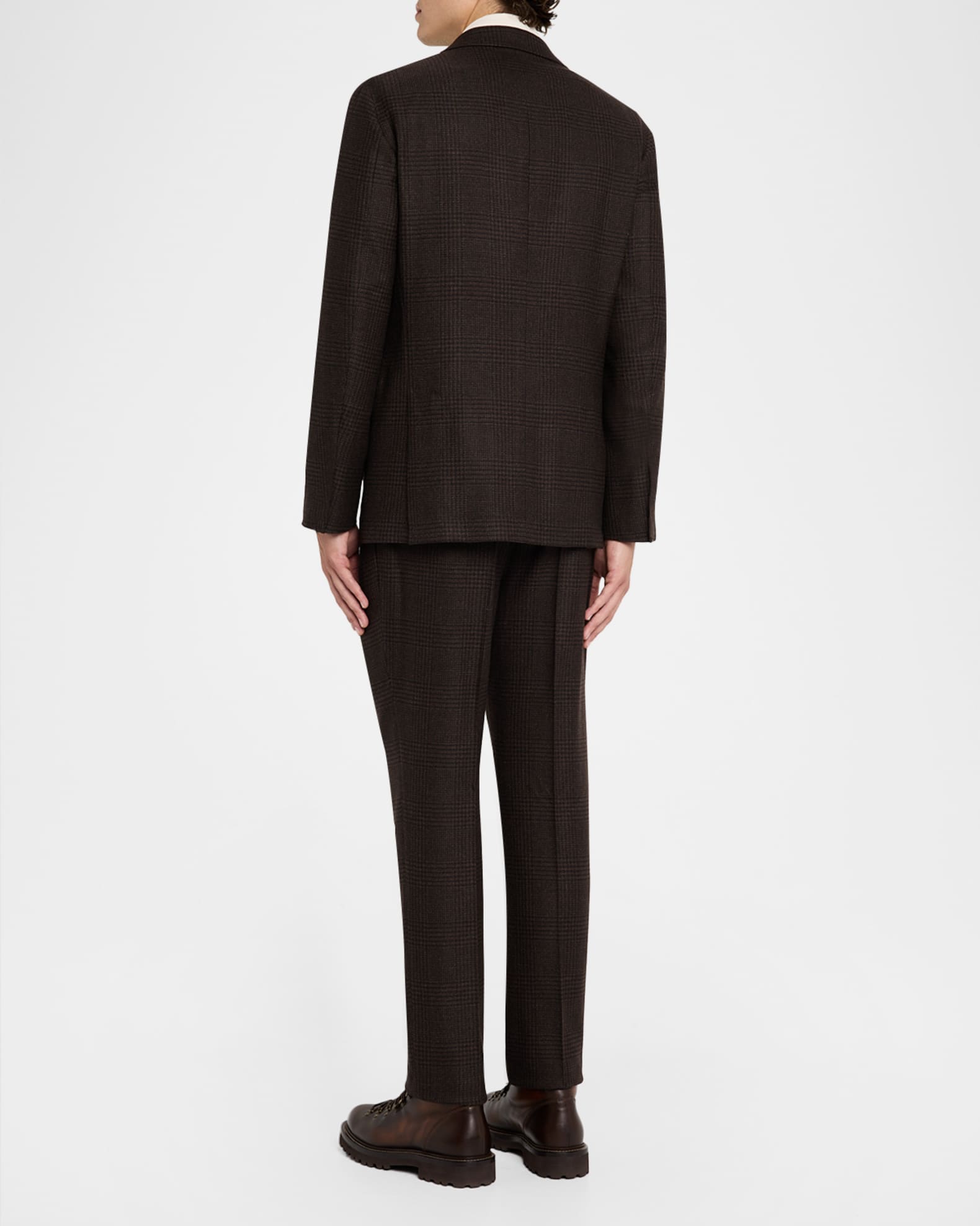 Brunello Cucinelli Men's Wool, Cashmere and Silk Prince of Wales