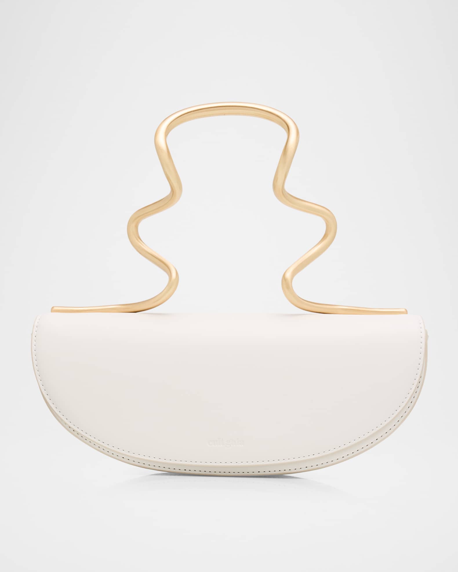Ilaria Leather Architectural Top-Handle Bag 0