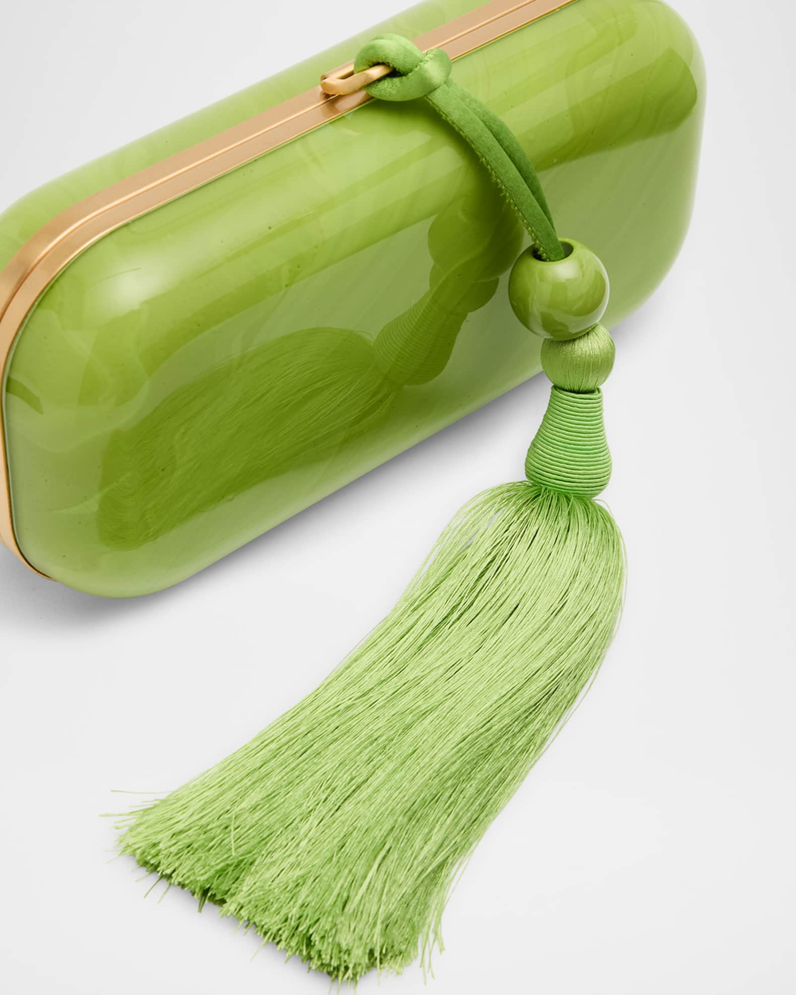 Cult Gaia Yasmin Tasseled Acrylic Clutch Bag | Neiman Marcus