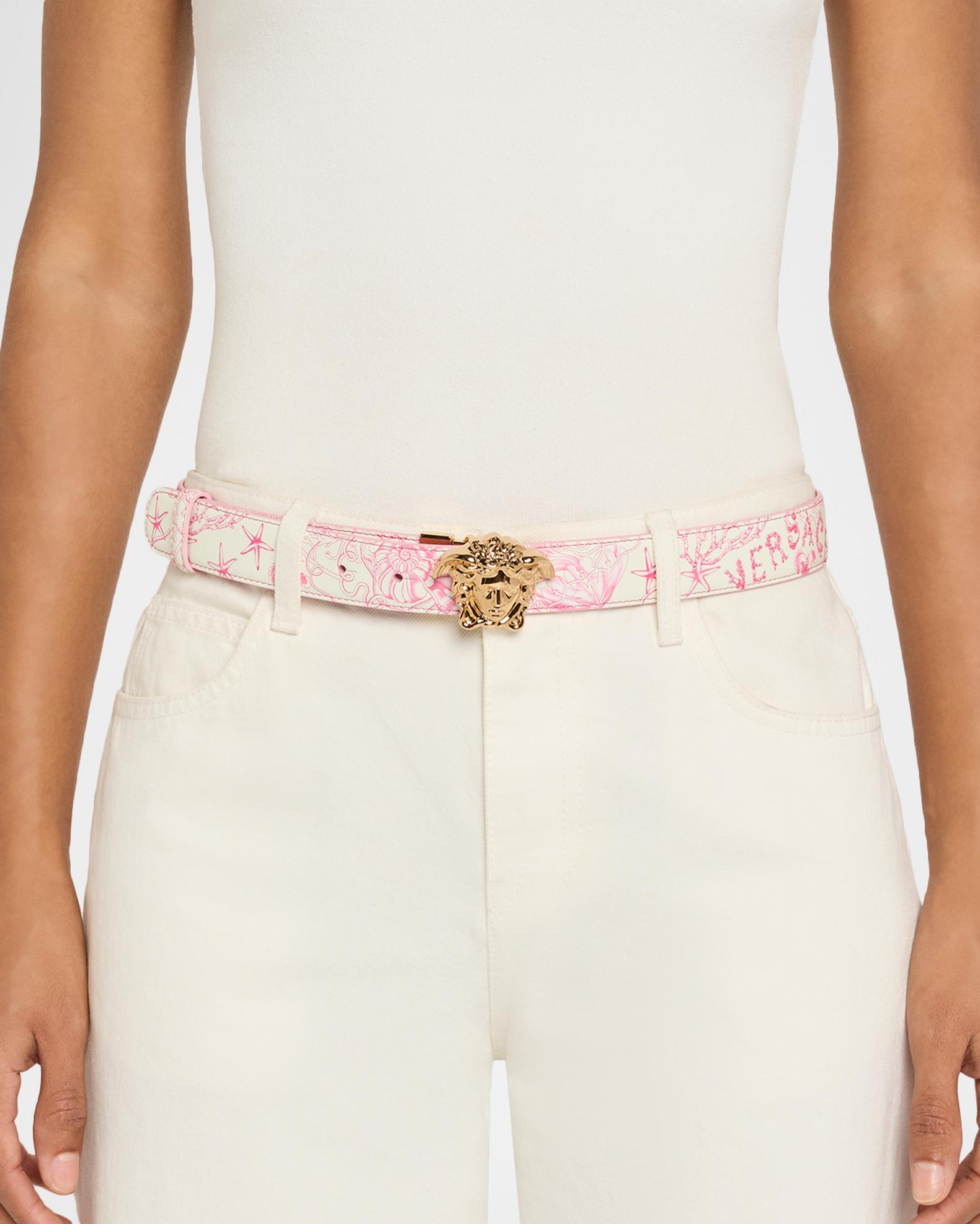 Versace Underwater Barocco Leather Belt | Neiman Marcus display picture 1