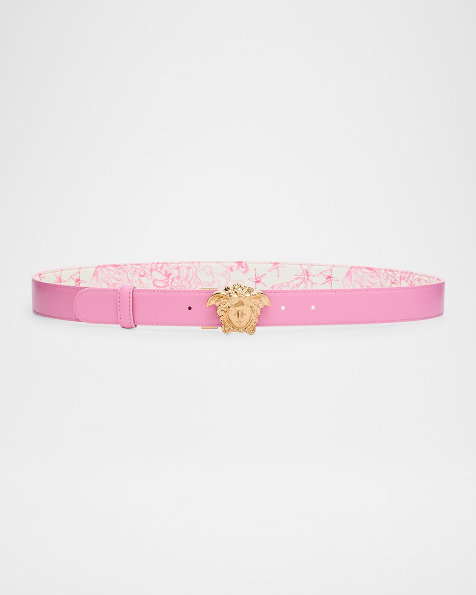 Versace Underwater Barocco Leather Belt | Neiman Marcus display picture 1
