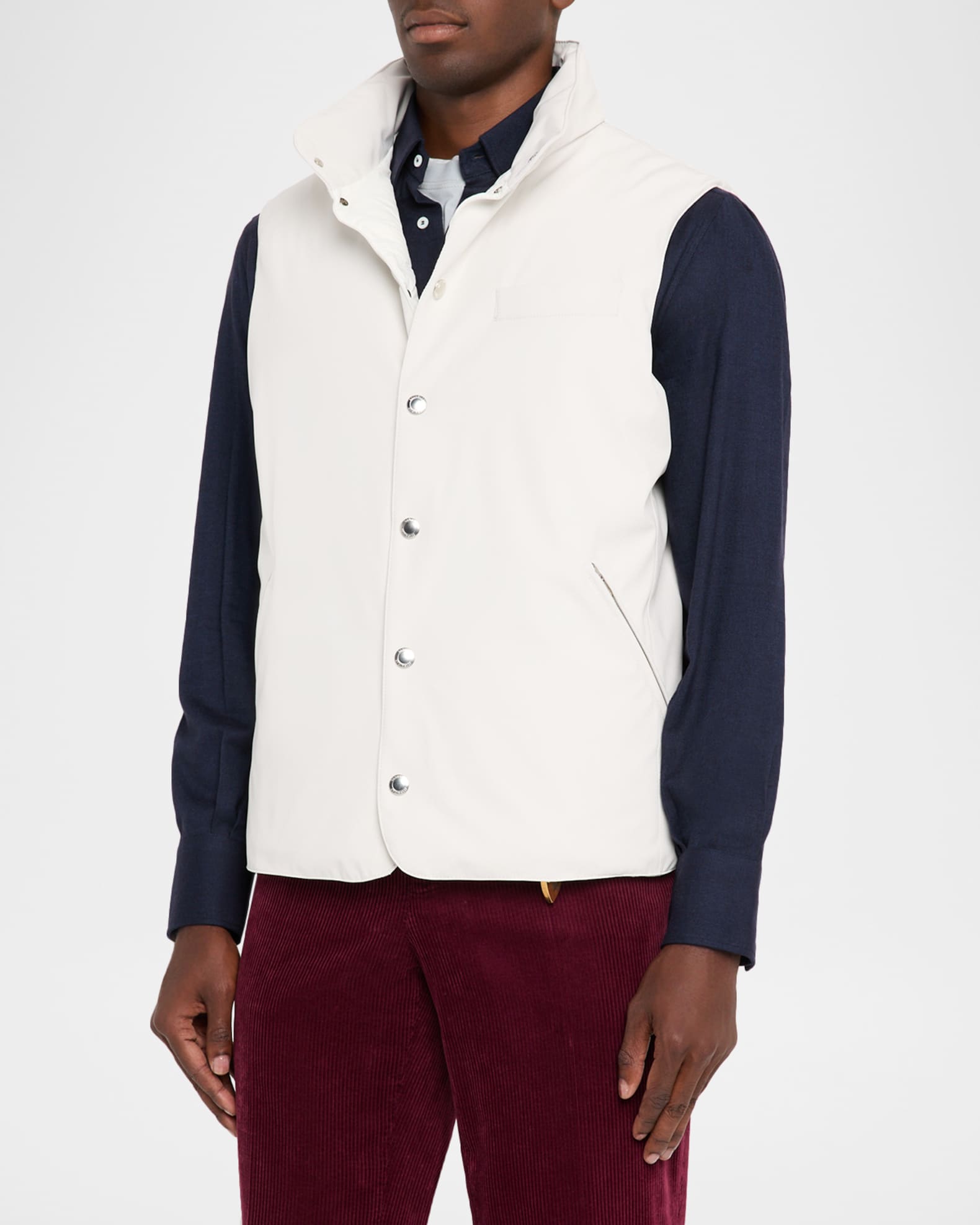VIP【送料関税込】BRUNELLO CUCINELLI LOGO DOWN VEST Brunello Cucinelli - Navy Blue Down Vest | Mitchell Stores