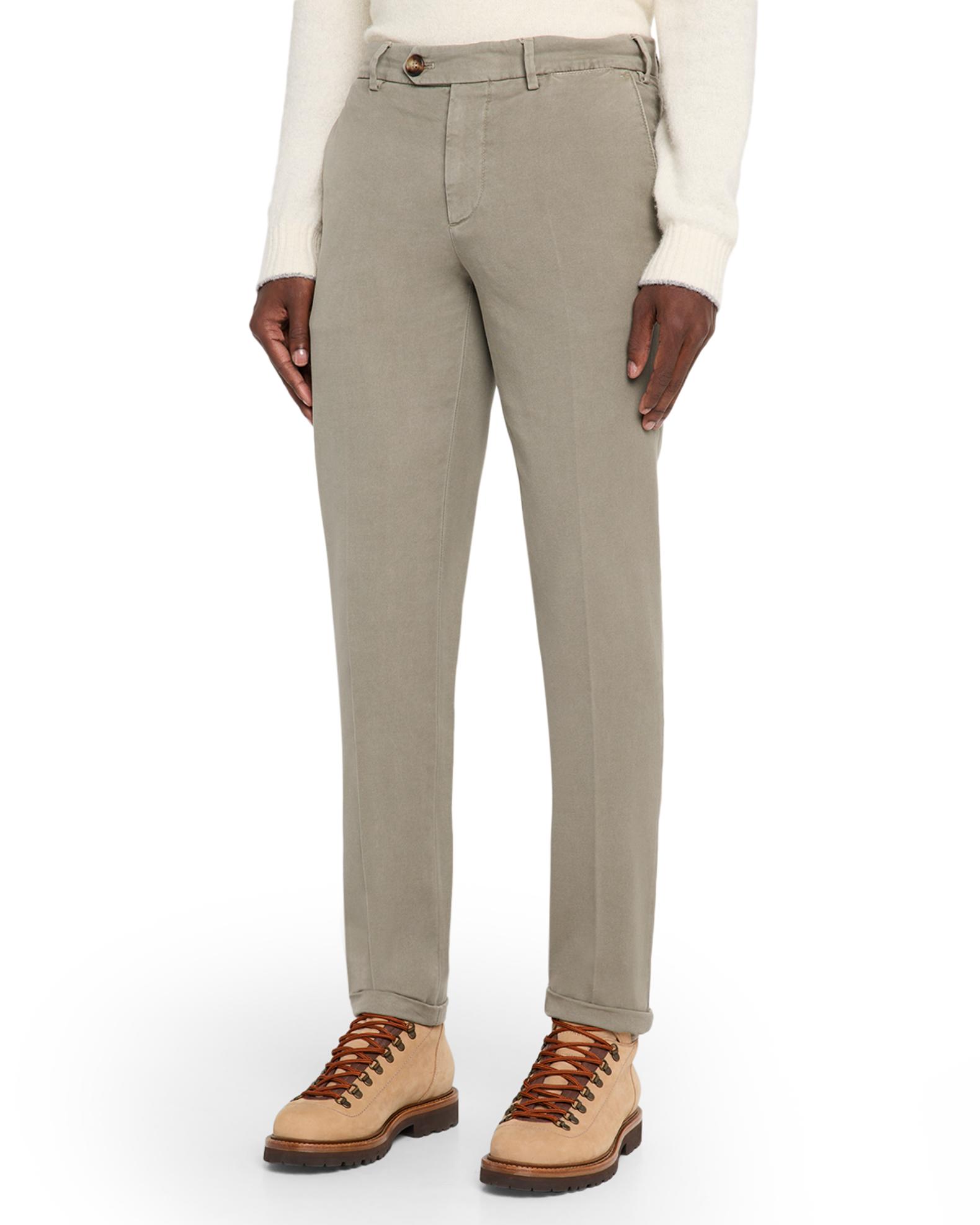Brunello Cucinelli Men's Modern Fit Flat-Front Pants | Neiman Marcus