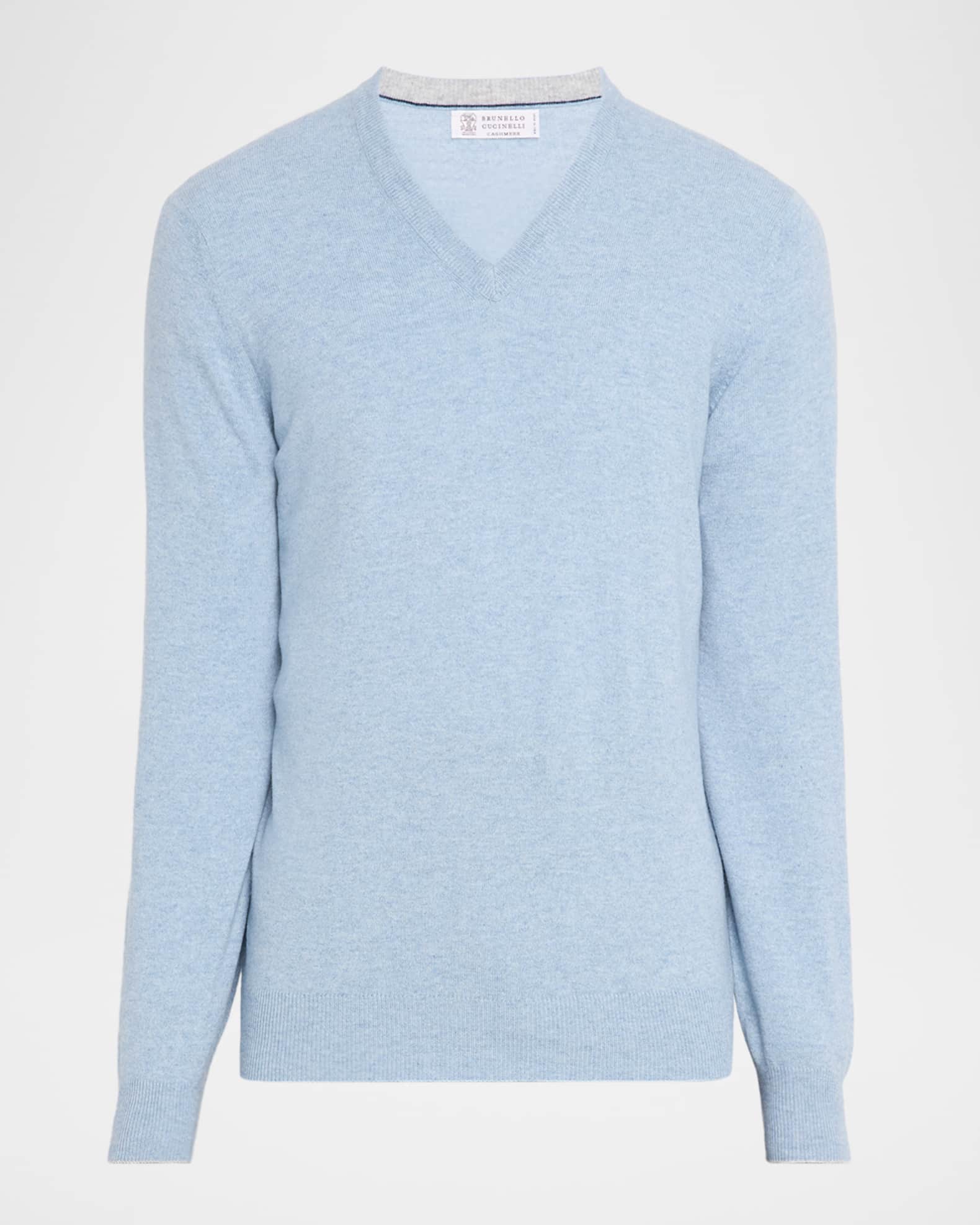 Men's Cashmere Classic Fit V-Neck Sweater 0