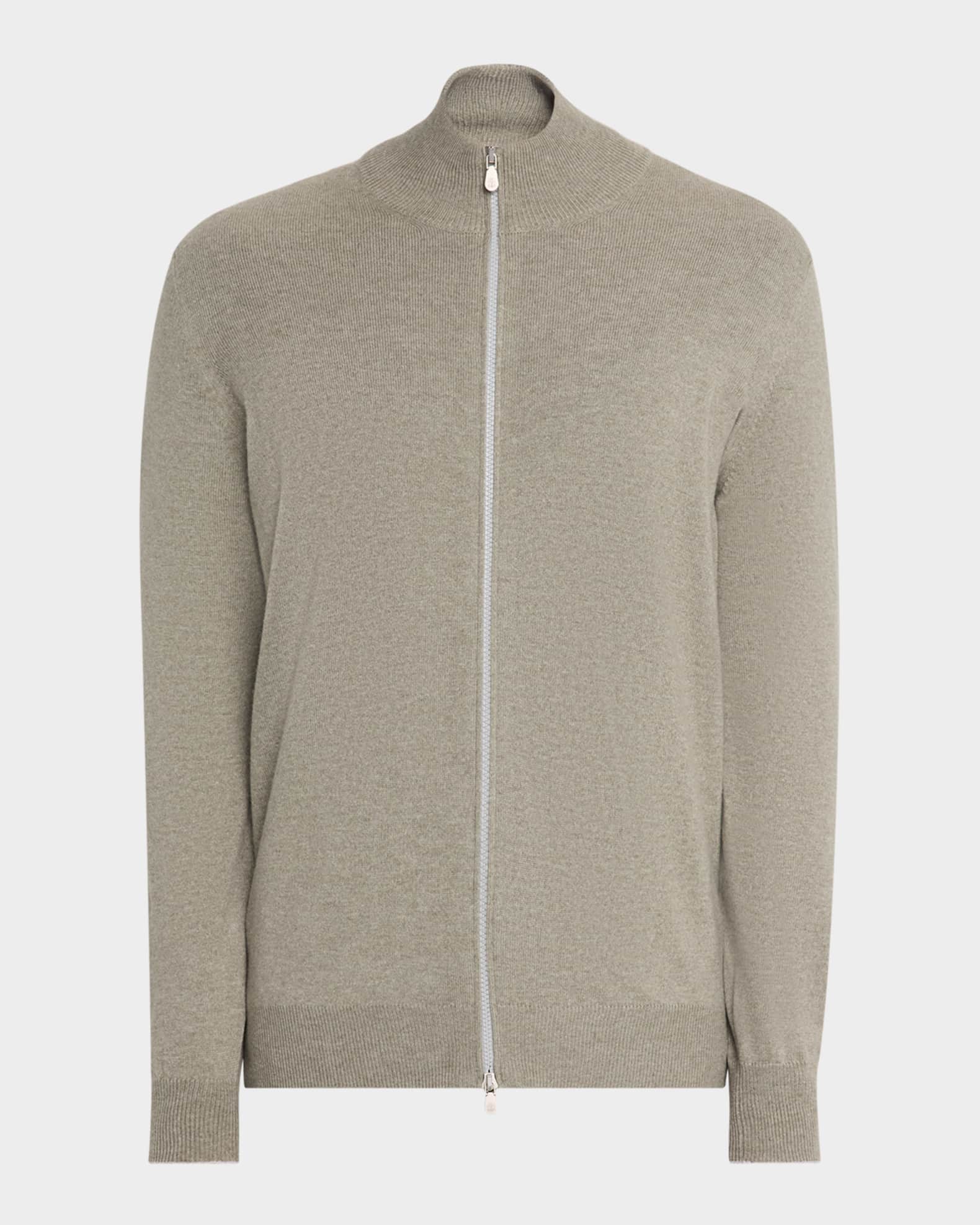 Brunello Cucinelli Men's Cashmere Knit Full-Zip Sweater | Neiman