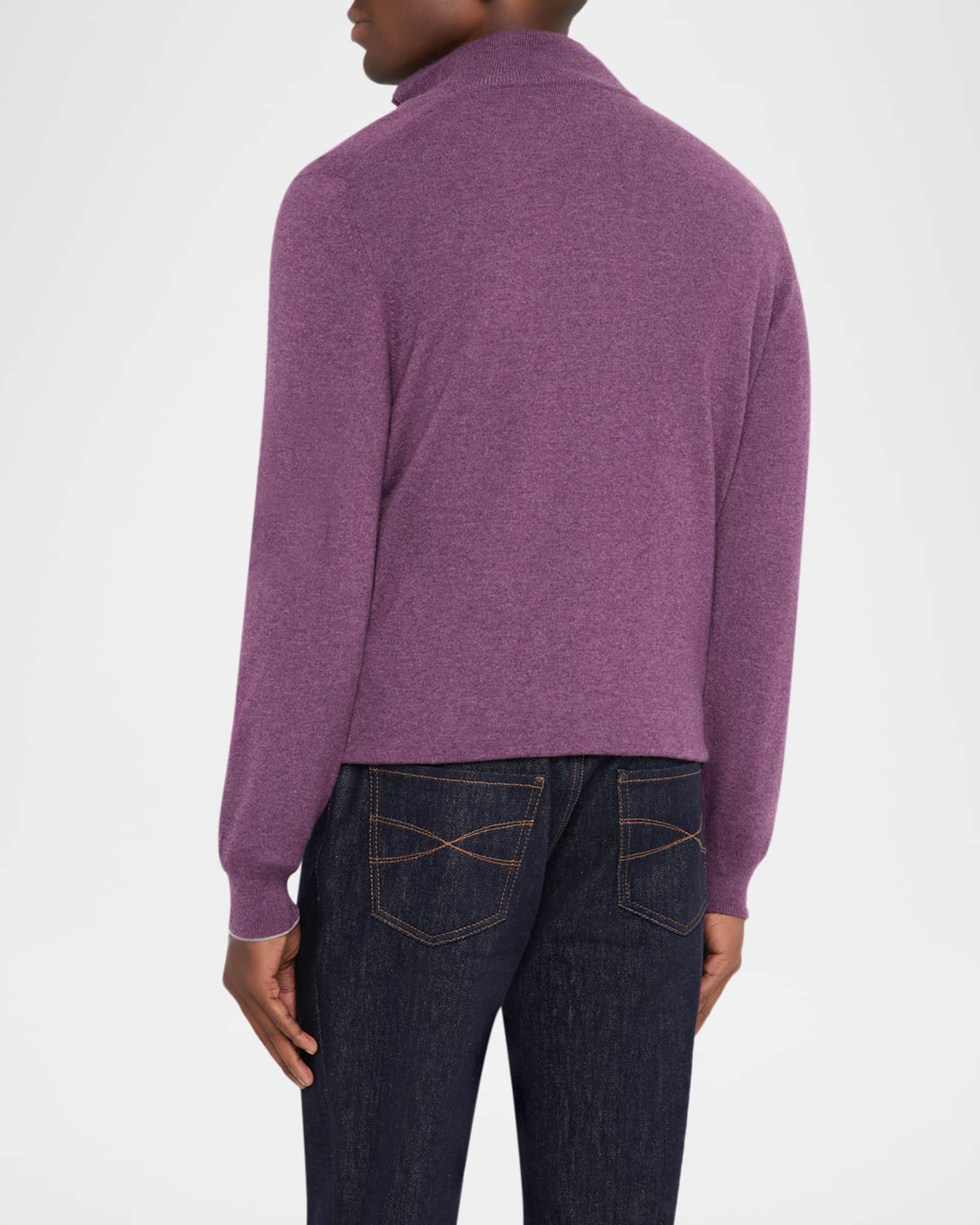 Brunello Cucinelli Men's Cashmere Quarter-Zip Sweater | Neiman Marcus