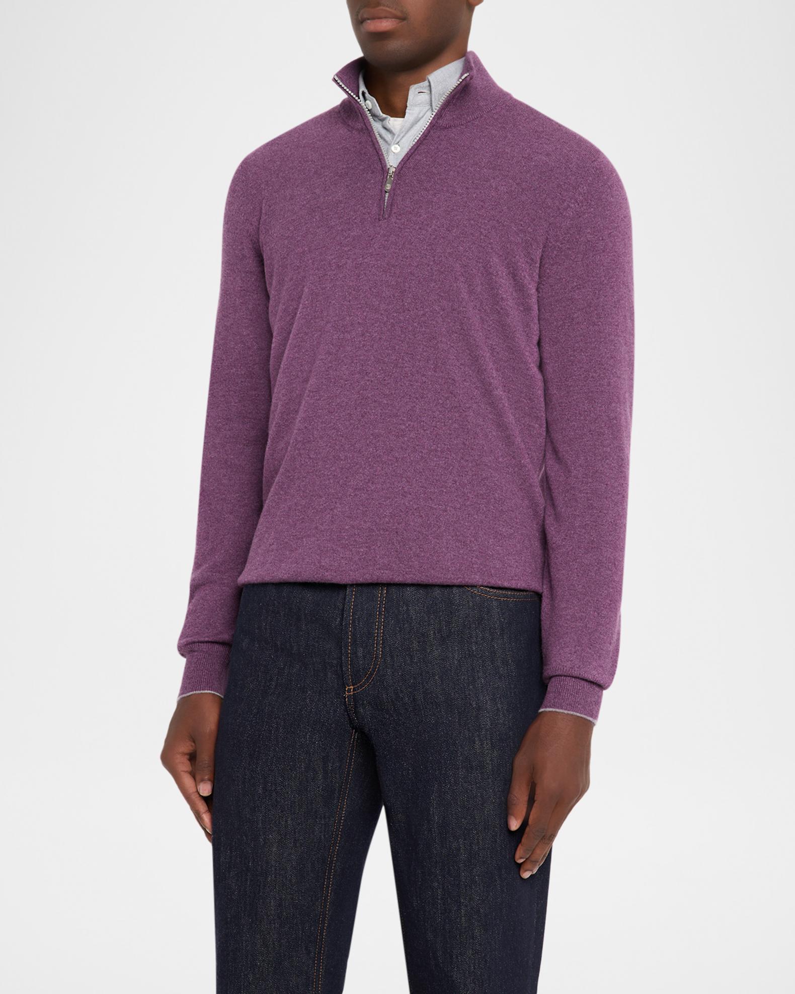 Brunello Cucinelli Men's Cashmere Quarter-Zip Sweater | Neiman Marcus