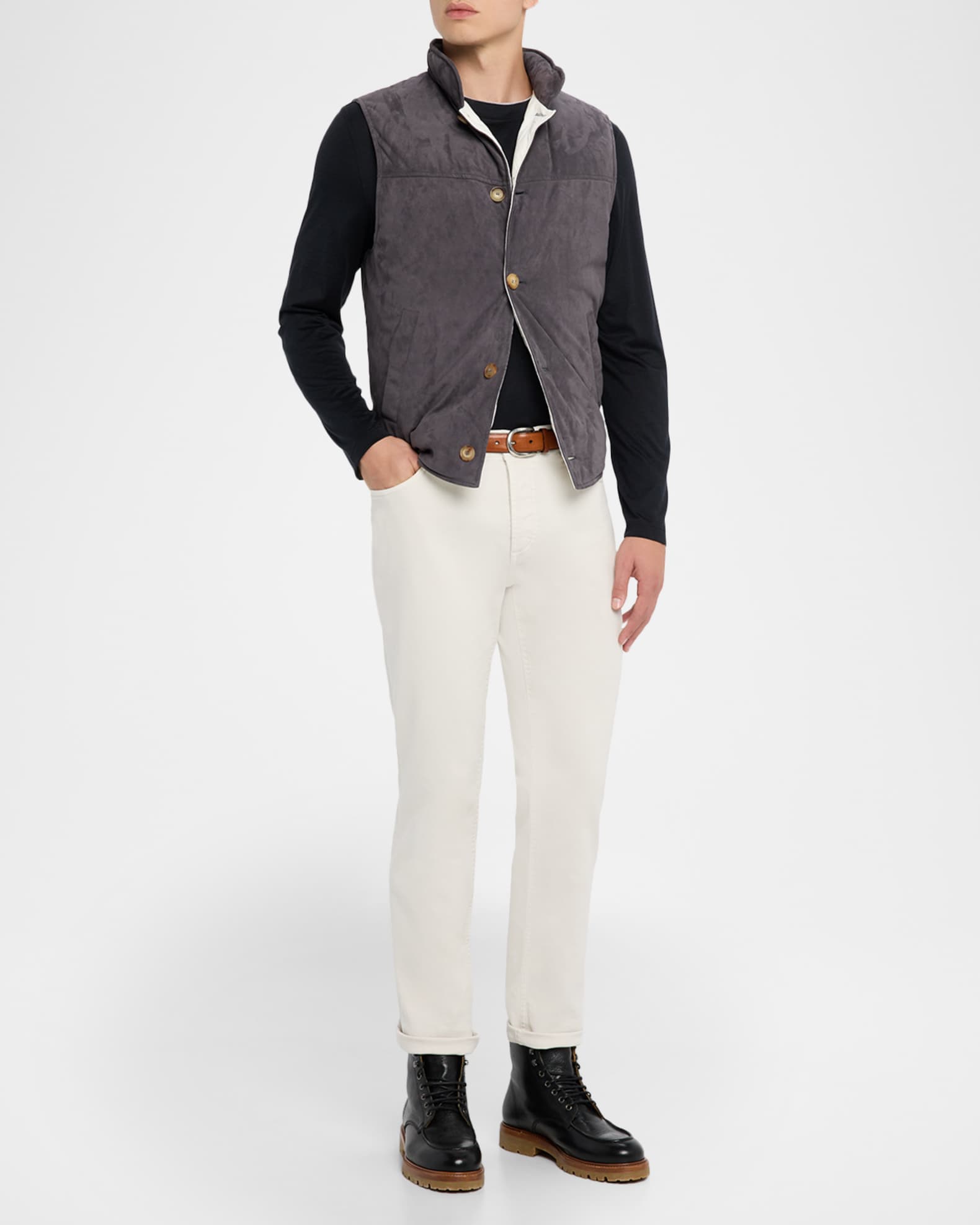Men's Silk and Cotton Long-Sleeve T-Shirt 1