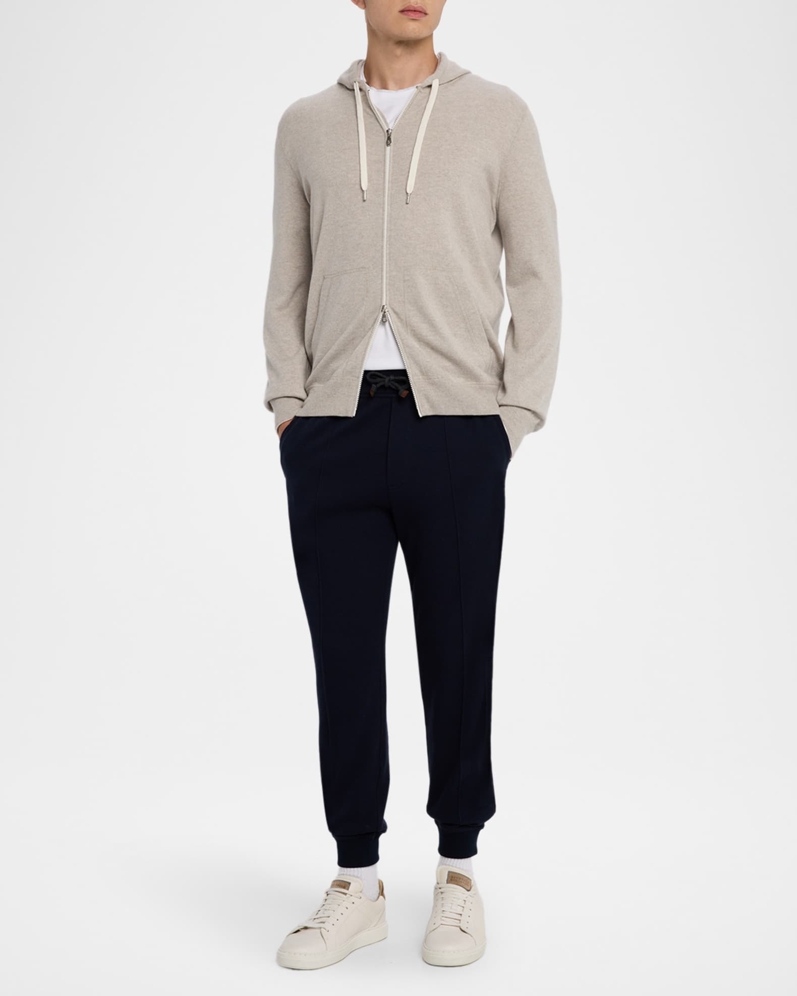 BRUNELLO CUCINELLI カシミヤ フード付き トップス Brunello Cucinelli front-zip Cashmere Hoodie | Grey | FARFETCH