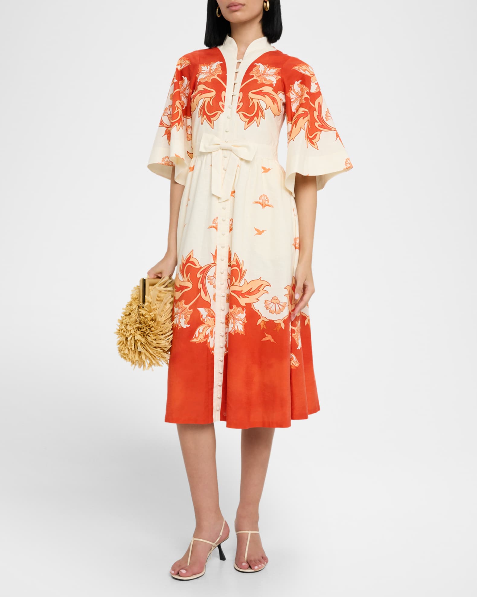 Carmen Floral-Print Cotton Midi Dress 1