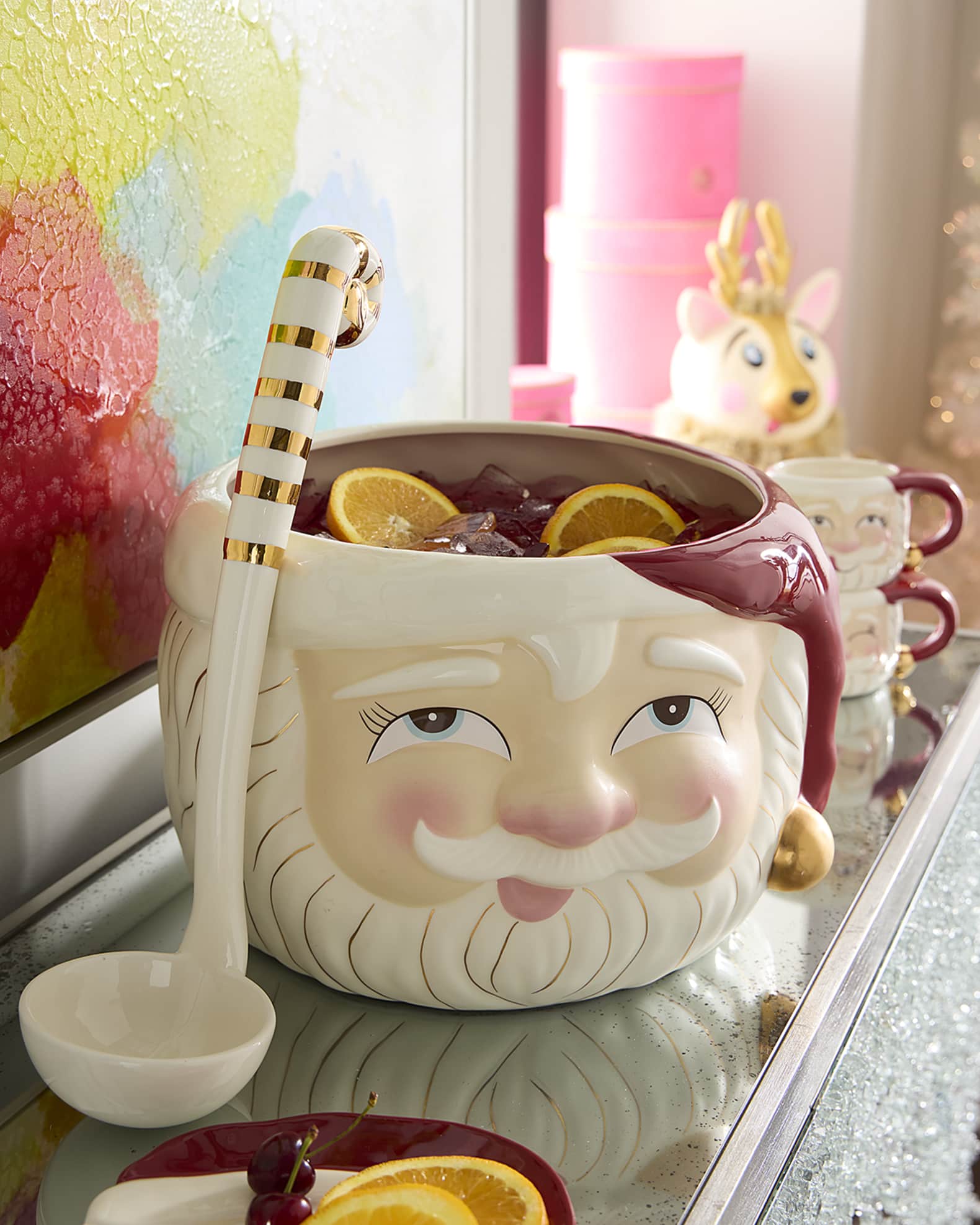 Glitterville Papa Noel Punch Bowl and Ladle, 426 oz. | Neiman Marcus