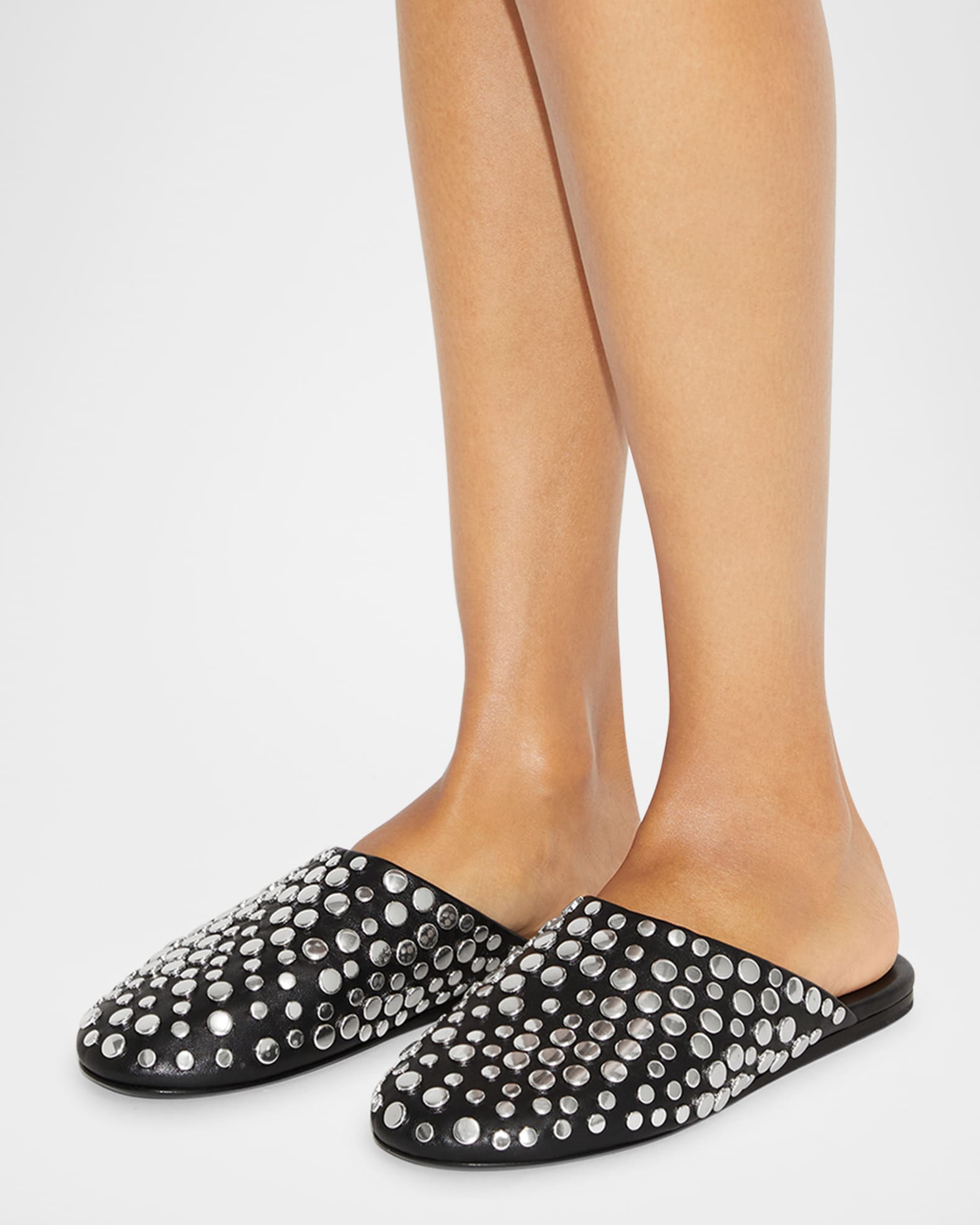 Tory Burch Studded Leather Mules | Neiman Marcus