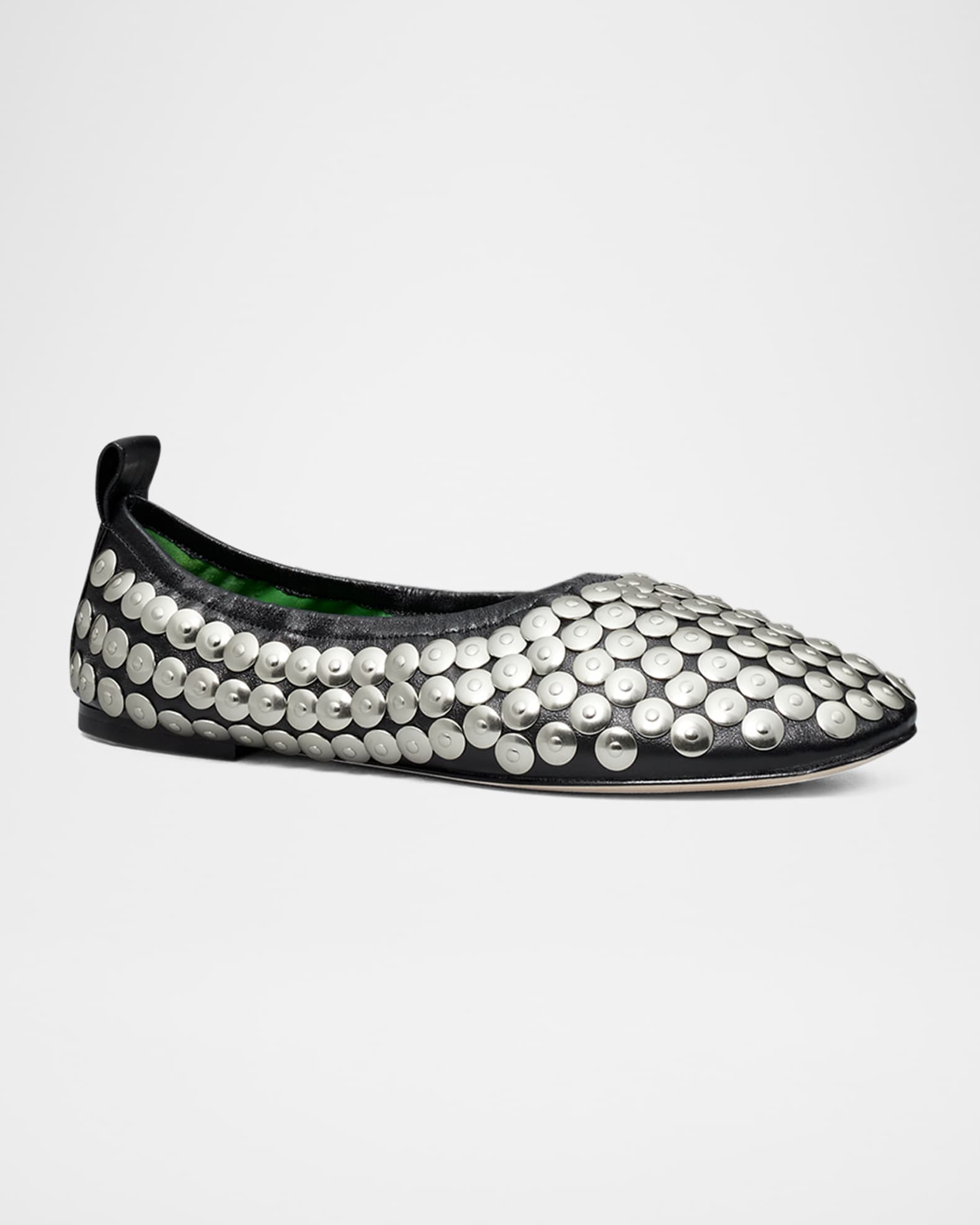 Studded Leather Ballerina Flats 1