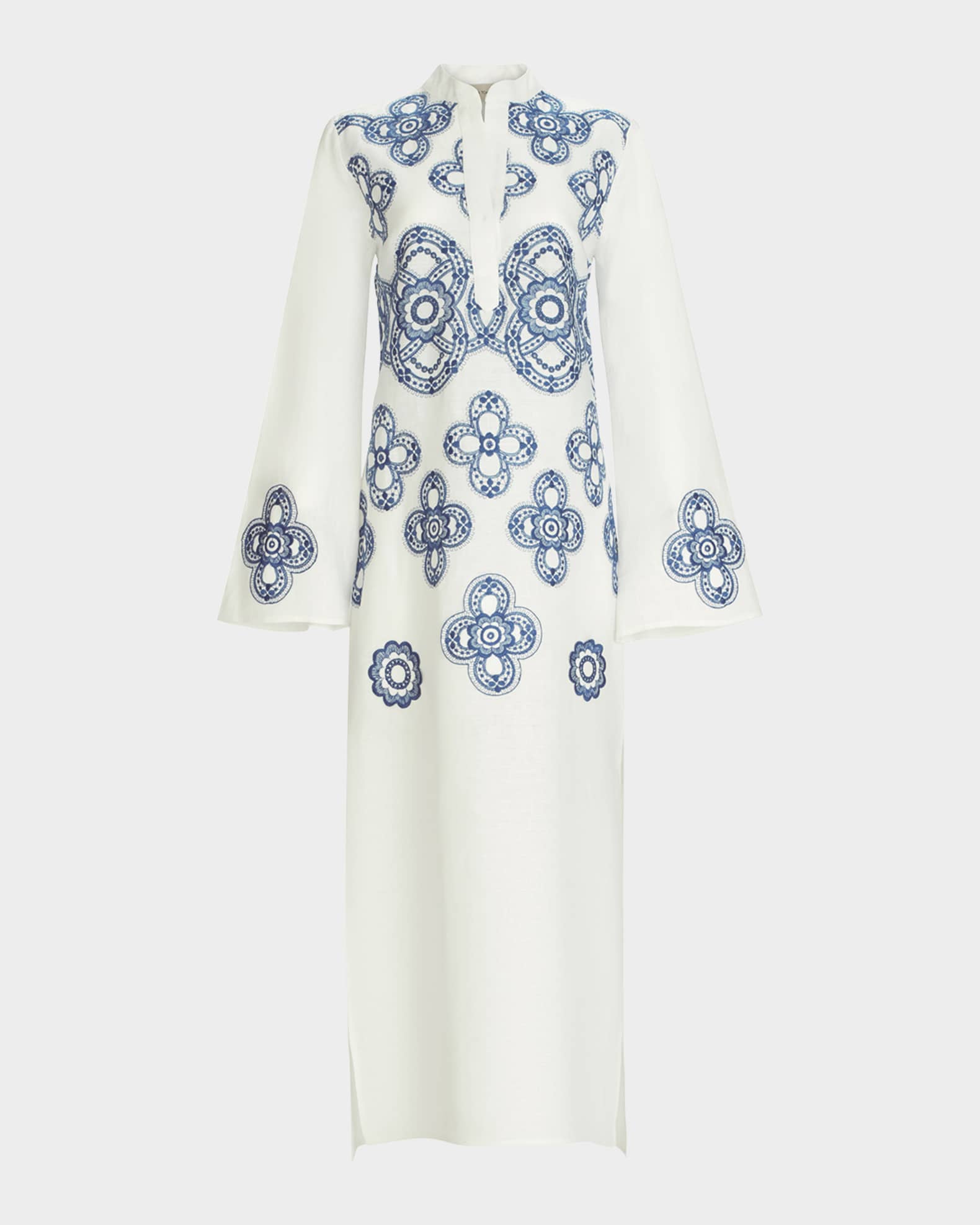 Adalys Geometric Linen-Cotton Tunic Dress 0