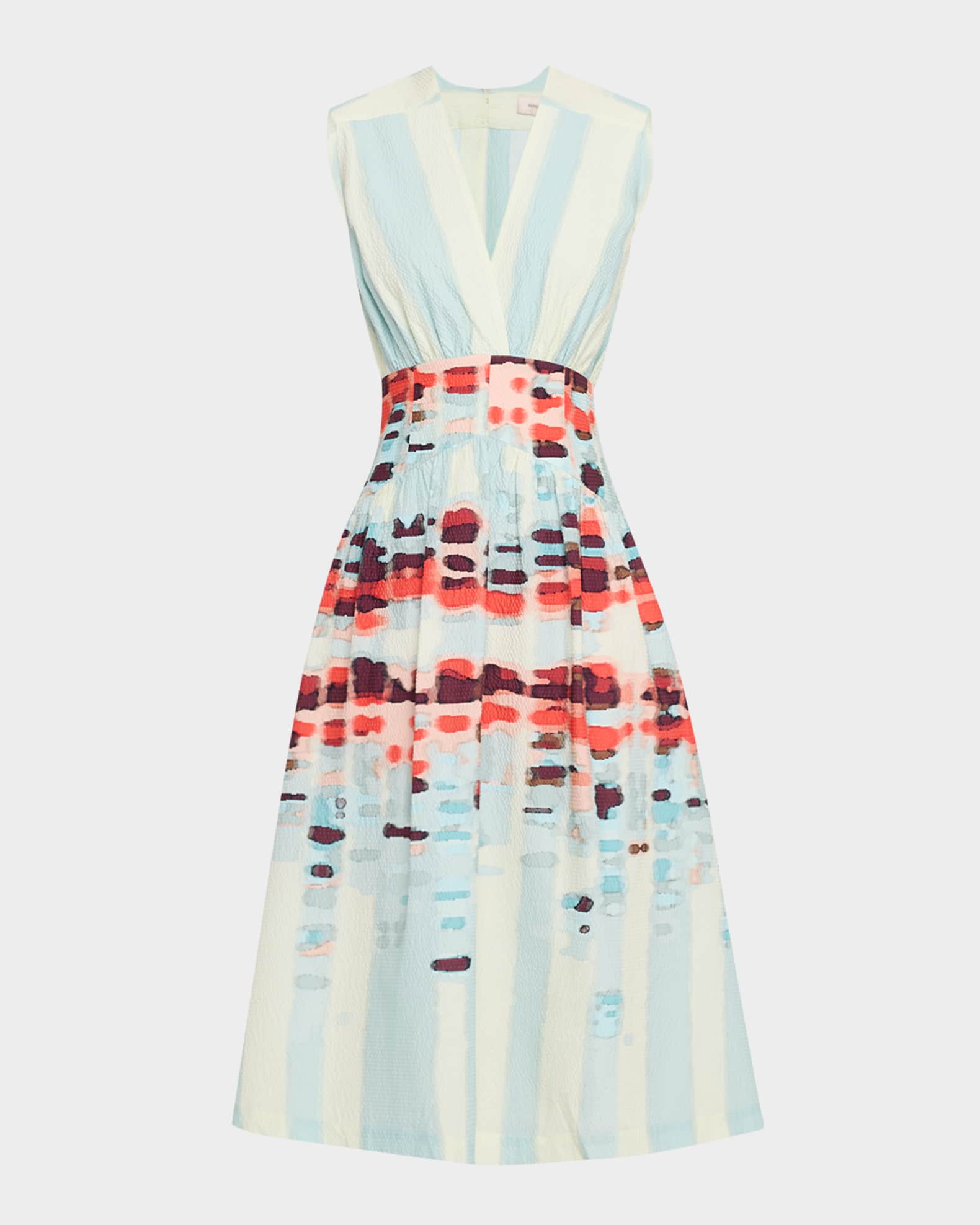 Jocelyn Sleeveless Cotton-Stretch A-Line Midi Dress 0