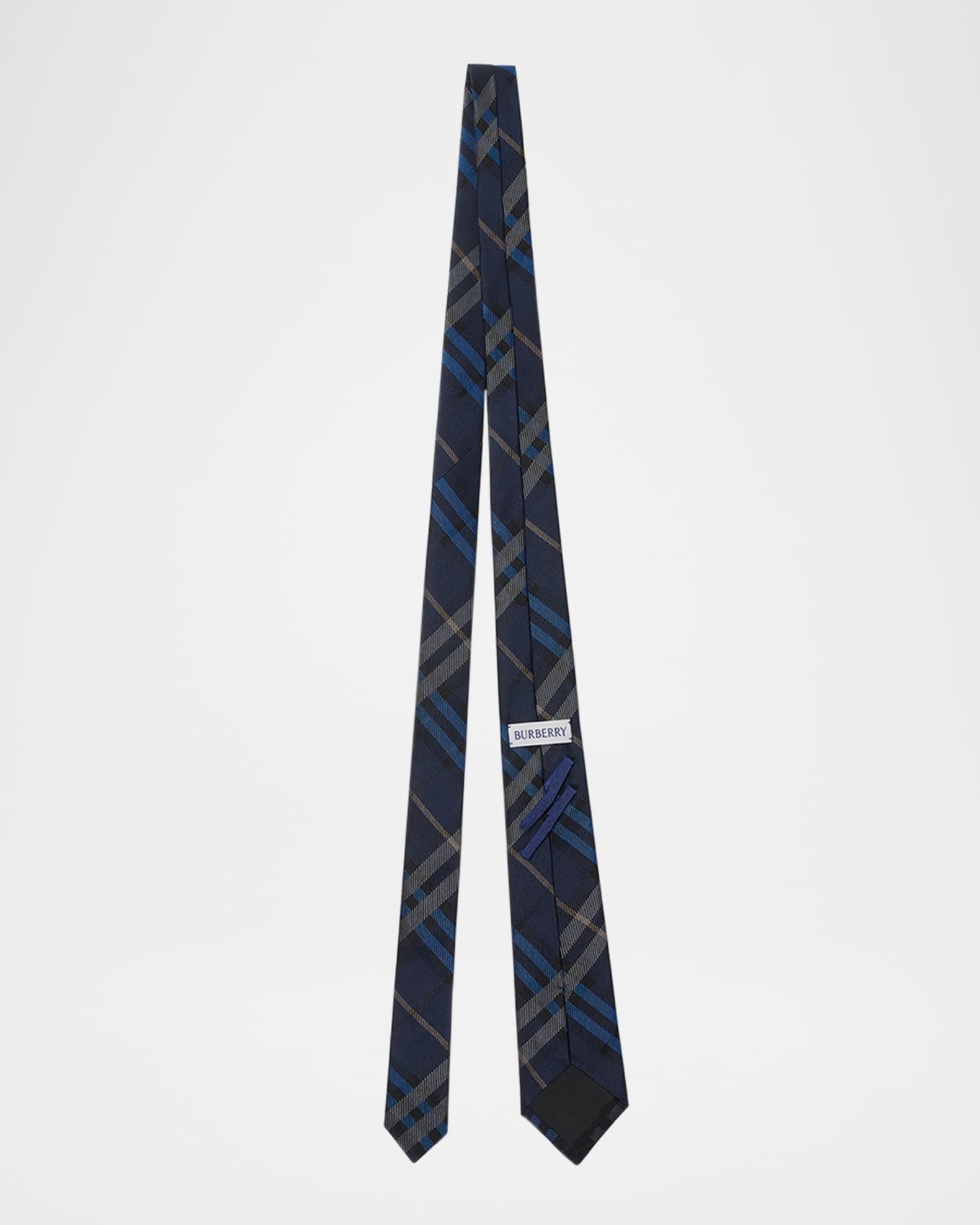 Men's Check Mulberry Silk Tie 1