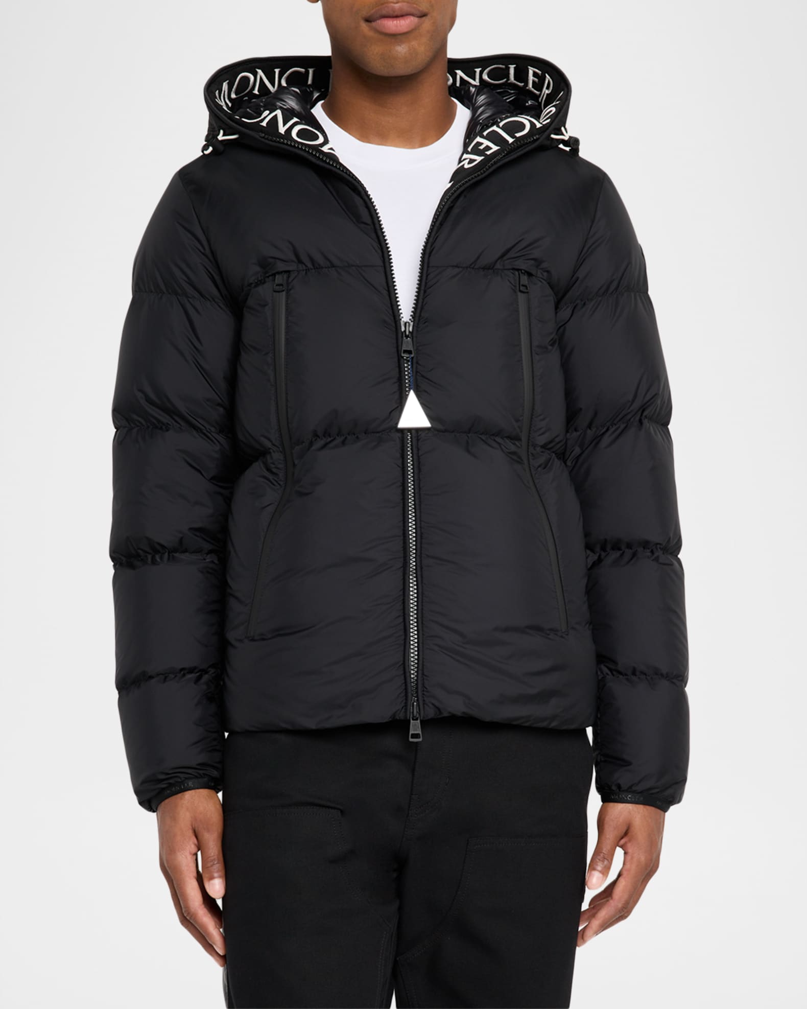 Moncler Men's Montcla Hooded Short Down Jacket | Neiman Marcus