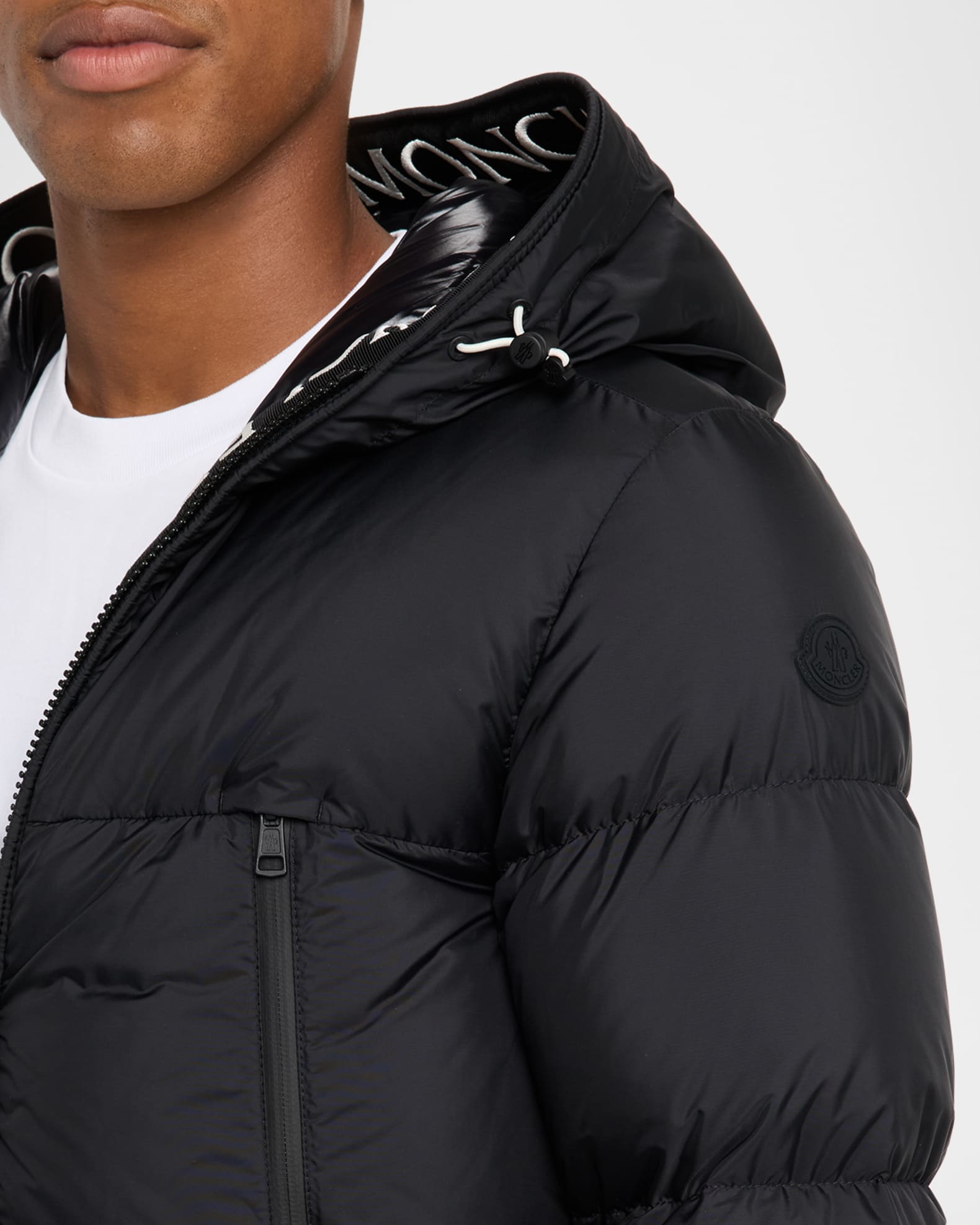 Moncler Men's Montcla Hooded Short Down Jacket | Neiman Marcus