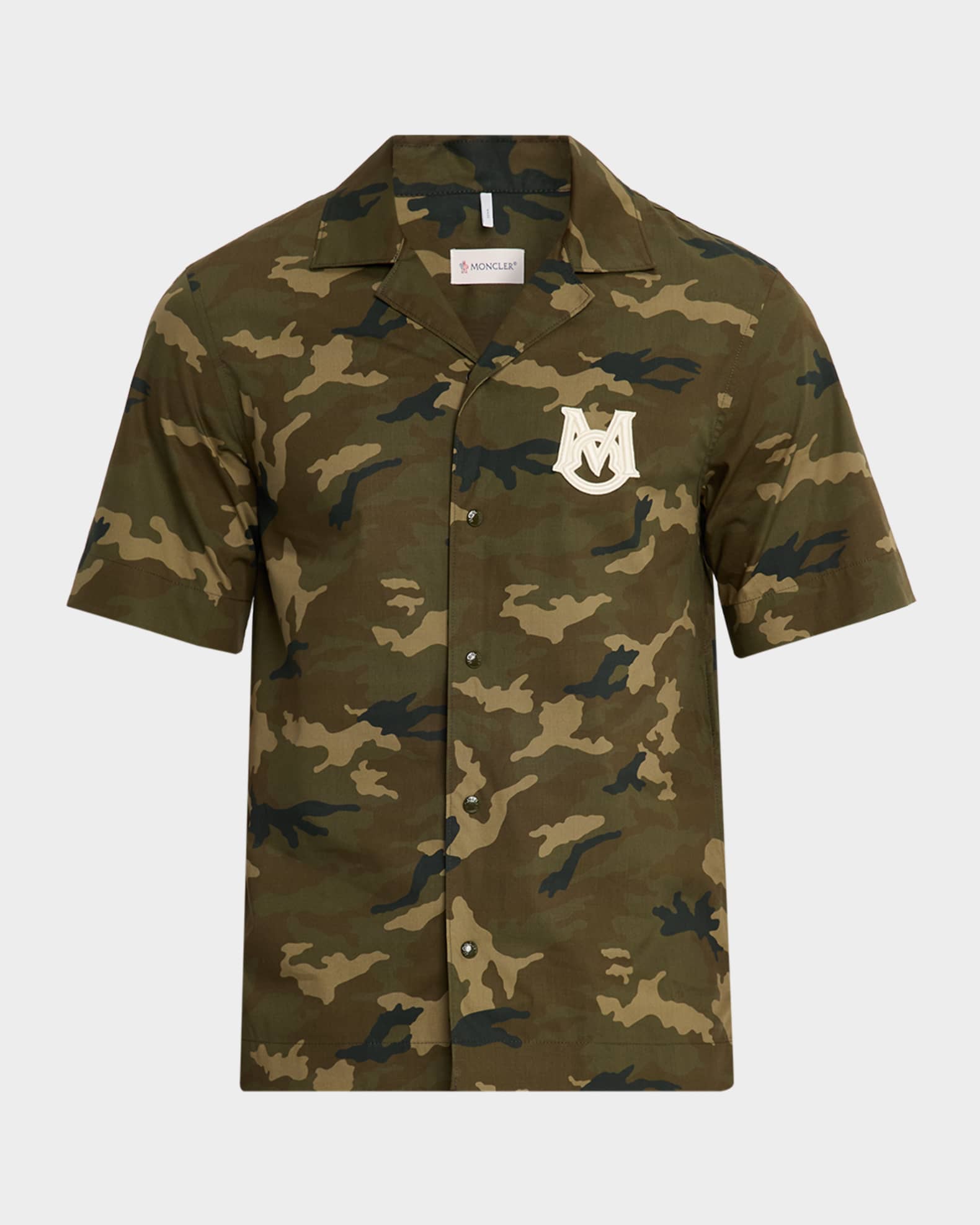 Men's Monogram Camouflage Poplin Camp Shirt 0