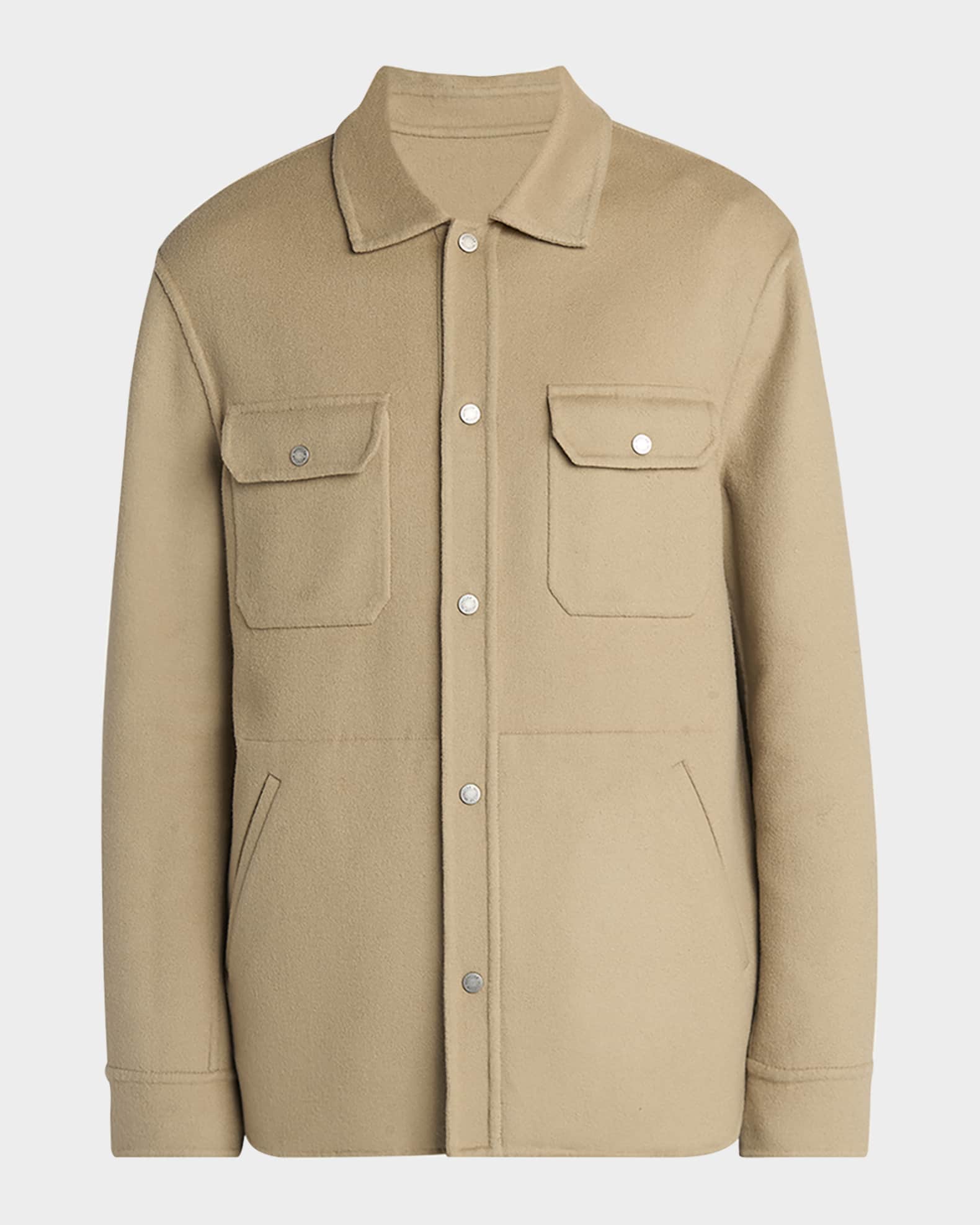 Moncler Men's Reversible Wool-Blend Shirt Jacket | Neiman Marcus