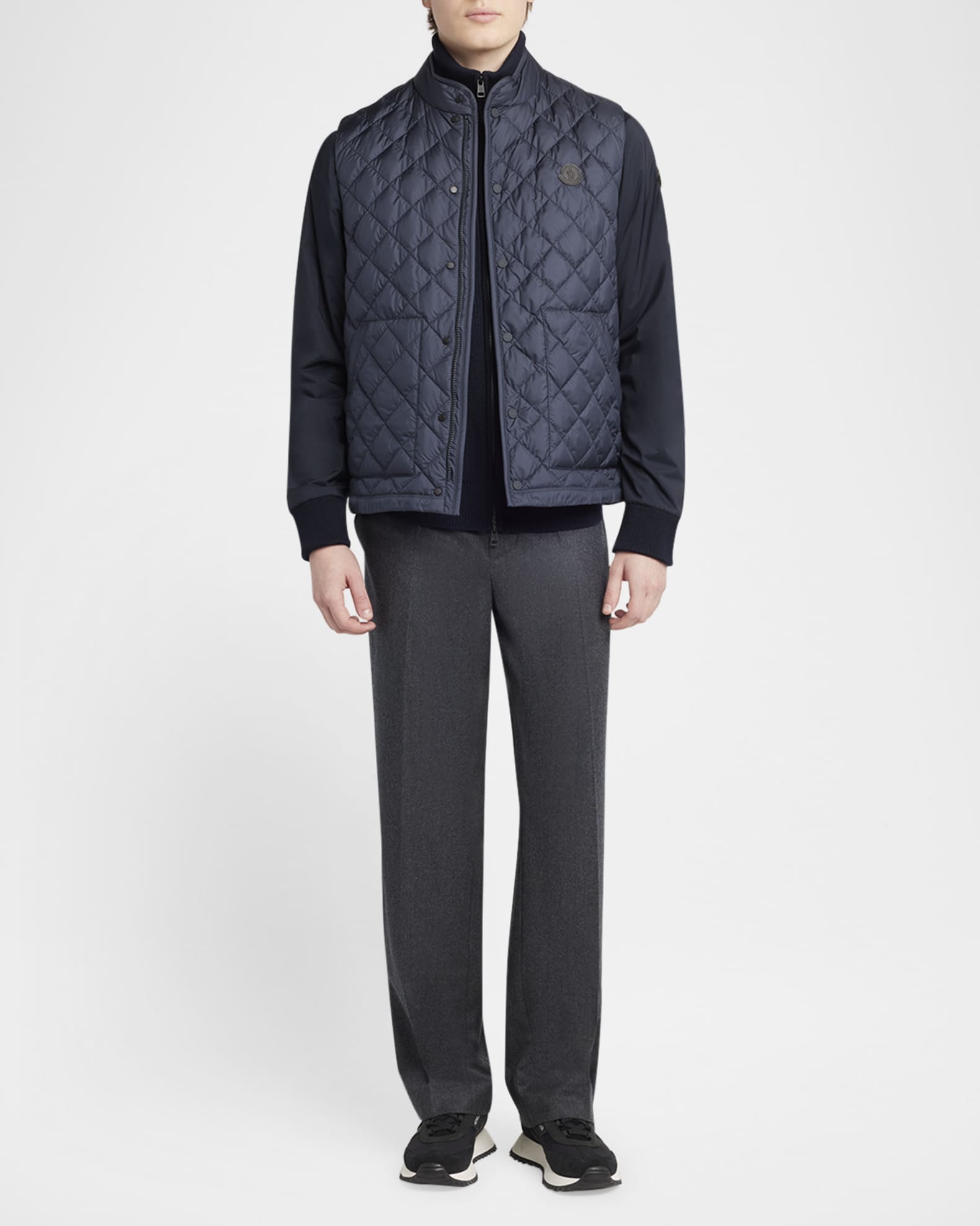 Moncler Men's Chinon Ribbed Full-Zip Jacket | Neiman Marcus