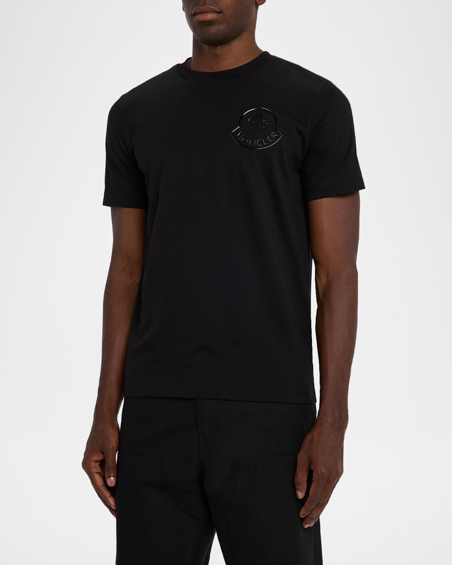 Moncler Men's Glossy Logo Crewneck T-Shirt | Neiman Marcus