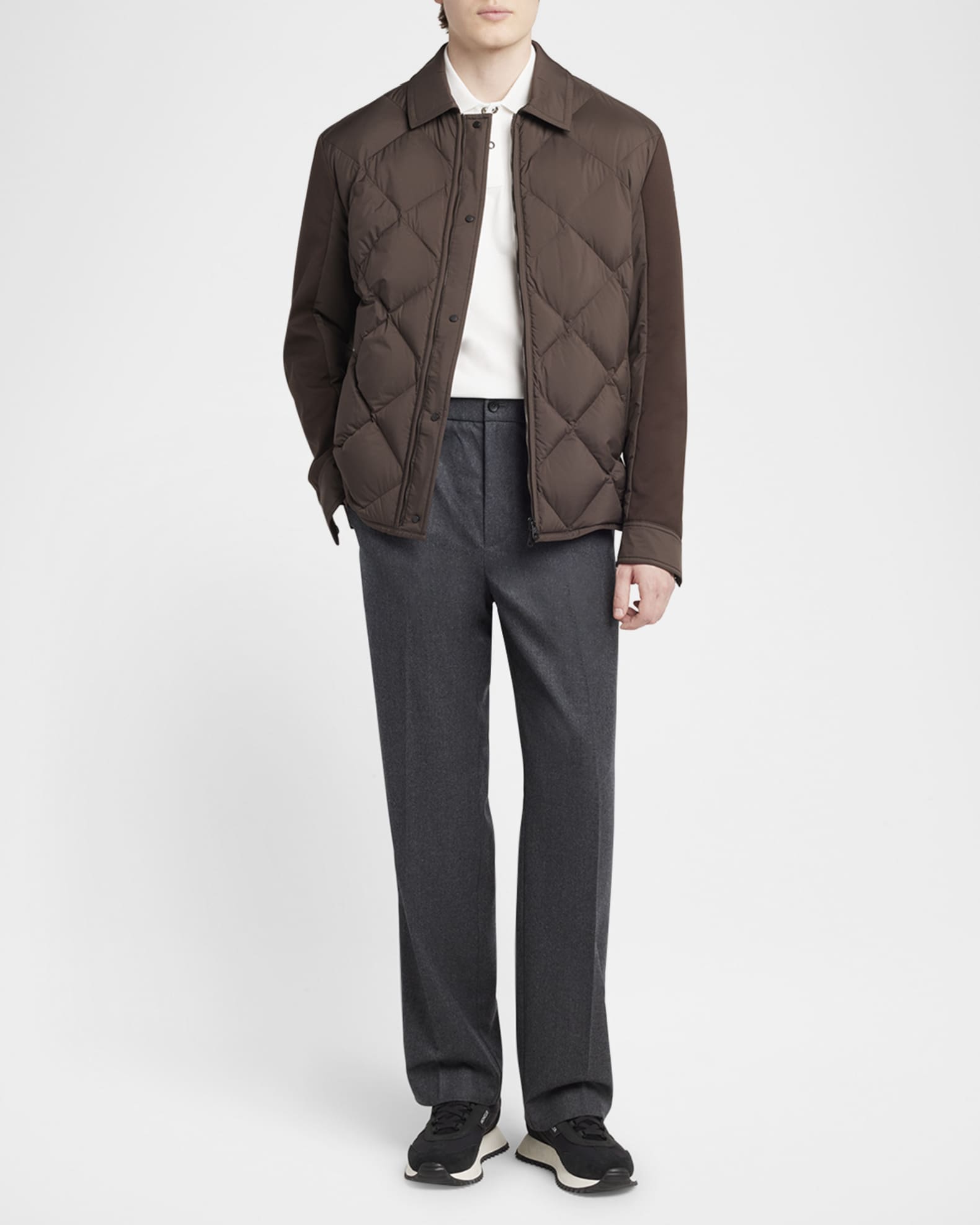 Moncler Men's Edit Diamond Quilt Aiguille Shirt Jacket