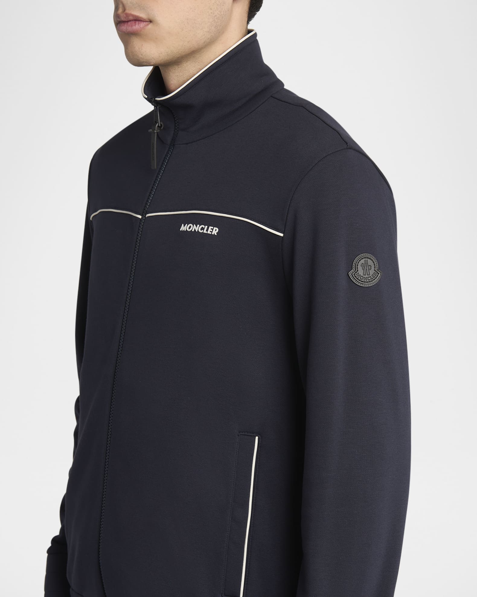 Moncler Men's Fleece Zip Jacket | Neiman Marcus