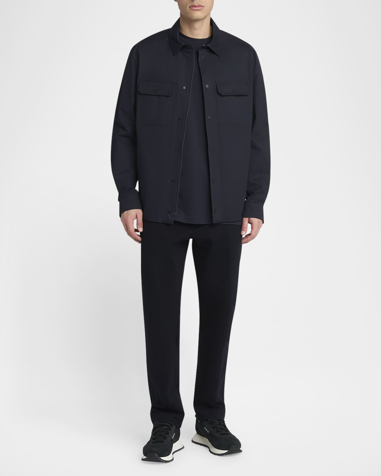 Men's Gabardine Snap-Front Overshirt