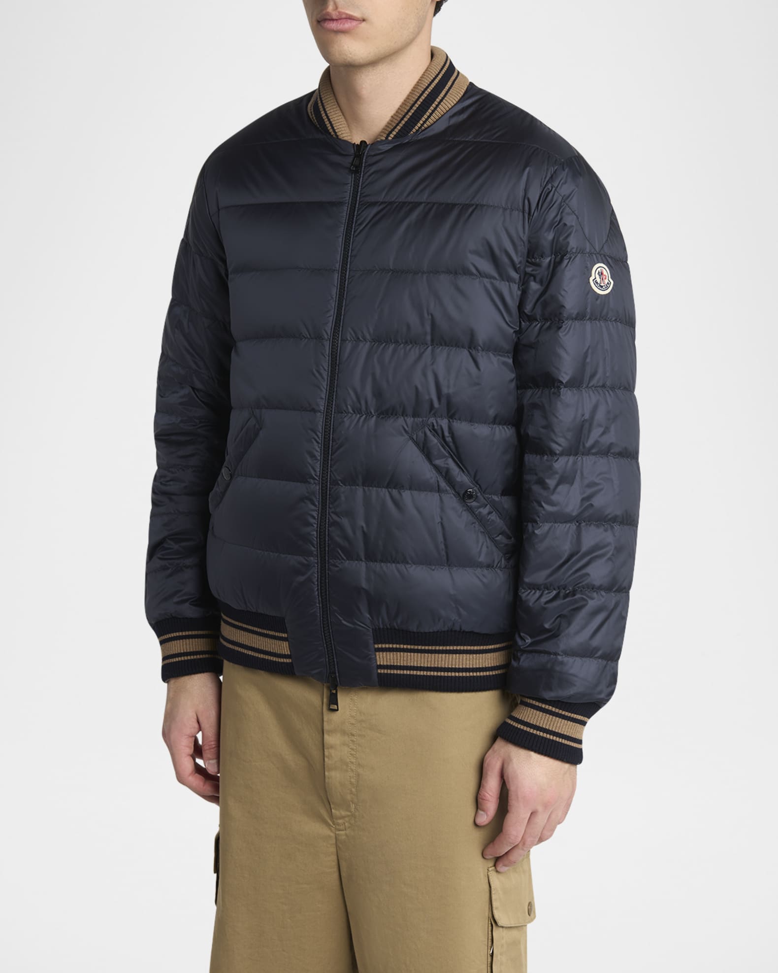 MA-1 Moncler Vennes Reversible Bomber Camel Beige Vennes Reversible Down Bomber Jacket - Short