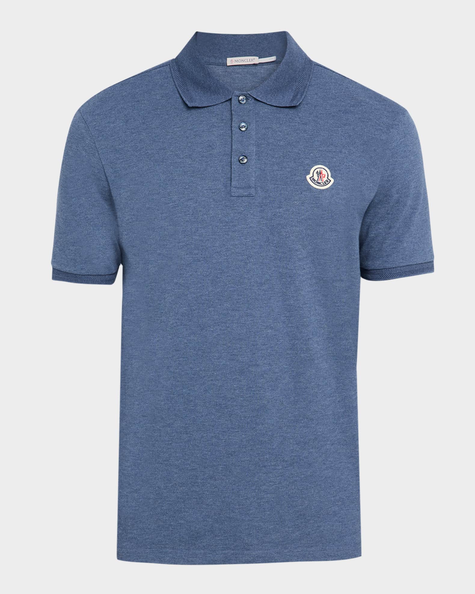 Men's Leather-Emblem Polo Shirt 0
